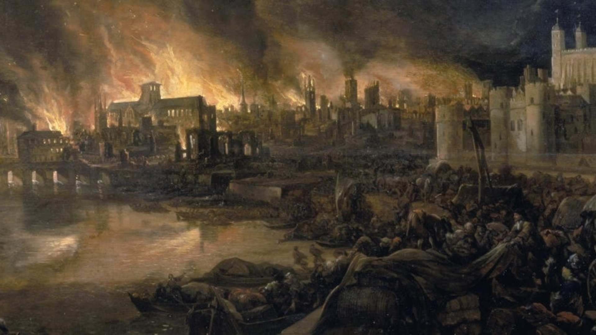 Painting depicting the Great Fire.