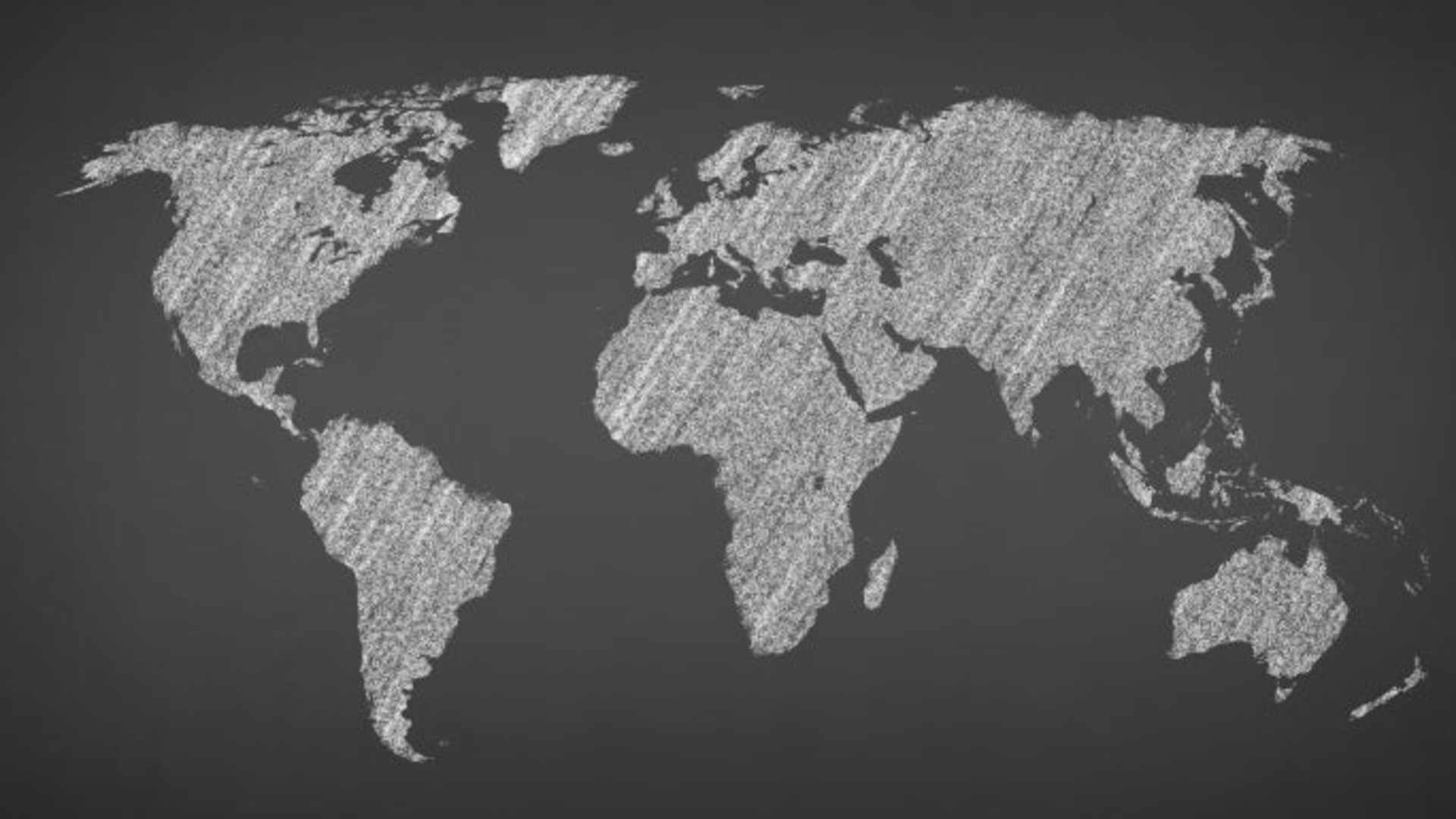 world map on blackboard