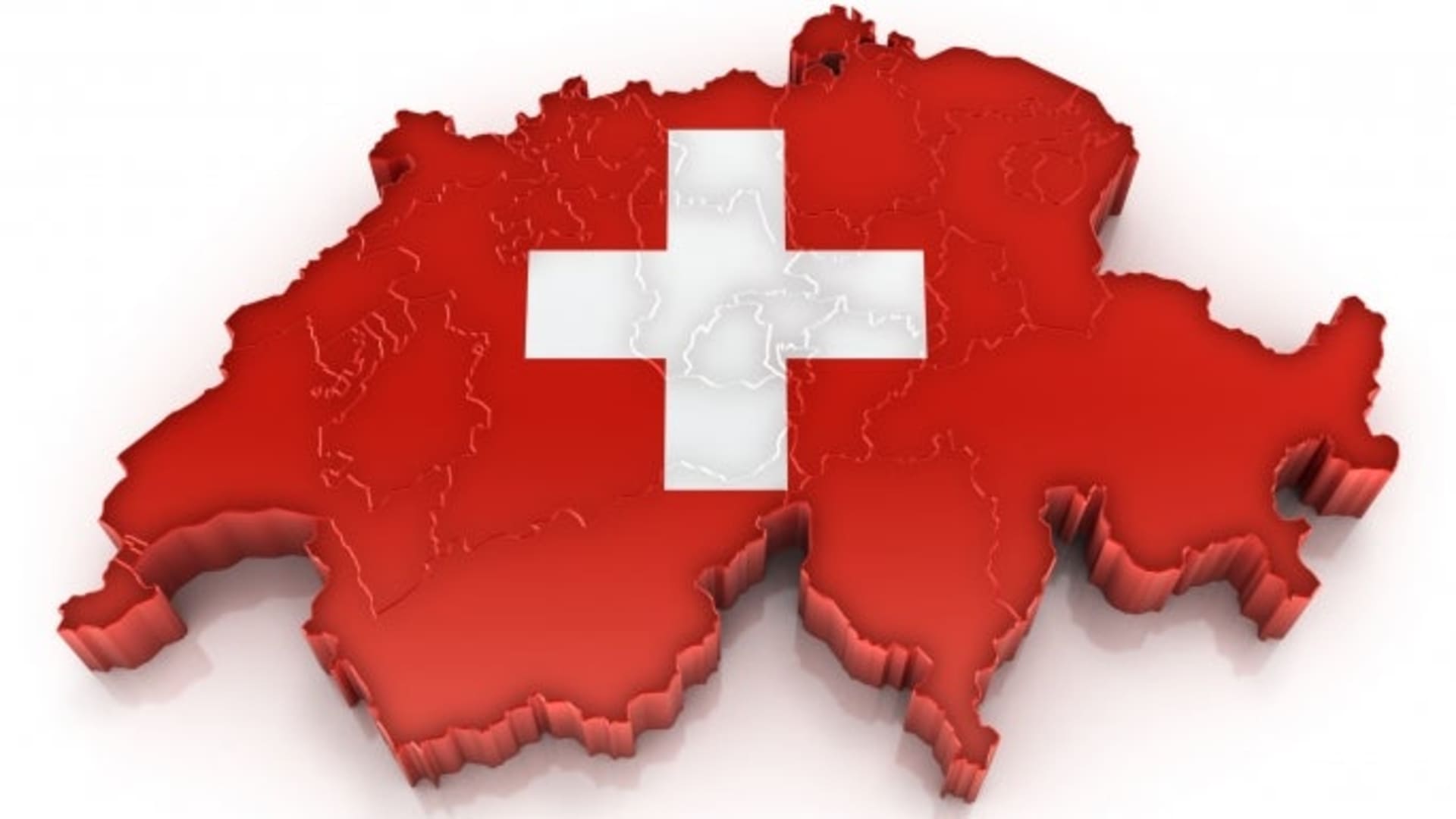 Map of Switzerland with flag.