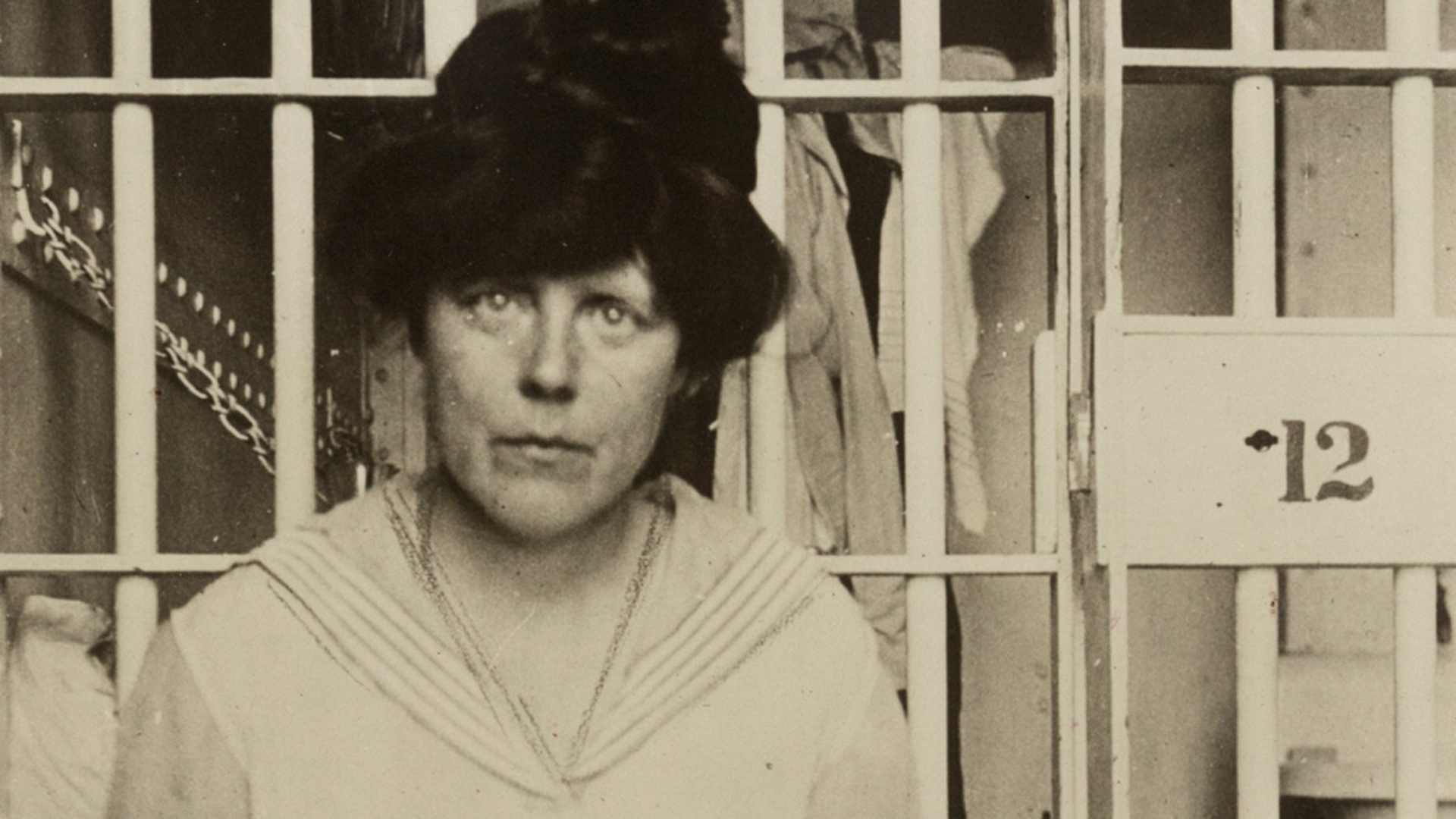 Suffragist Lucy Burns in a cell