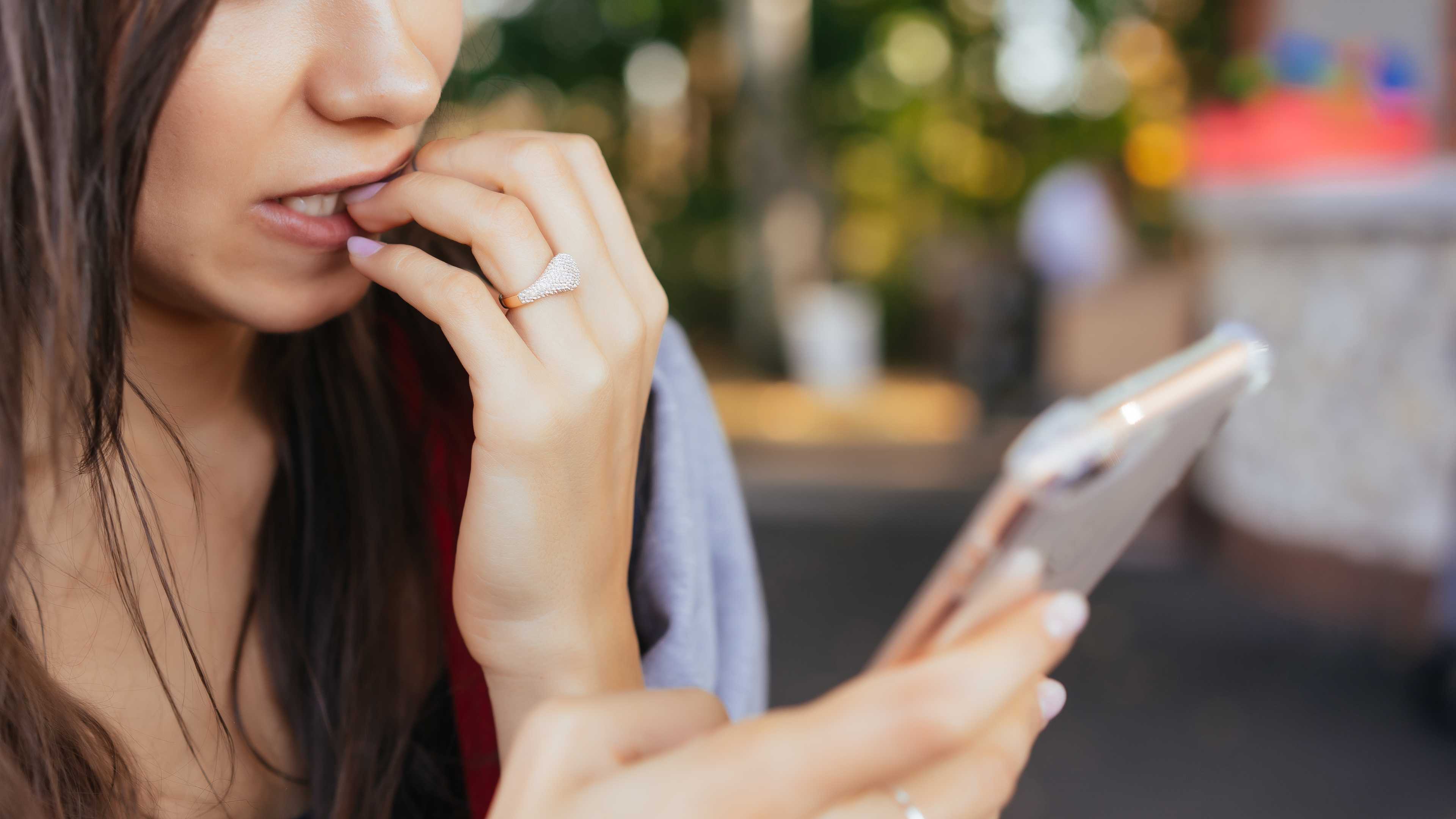 Lady Shocked By The Information In The Mobile