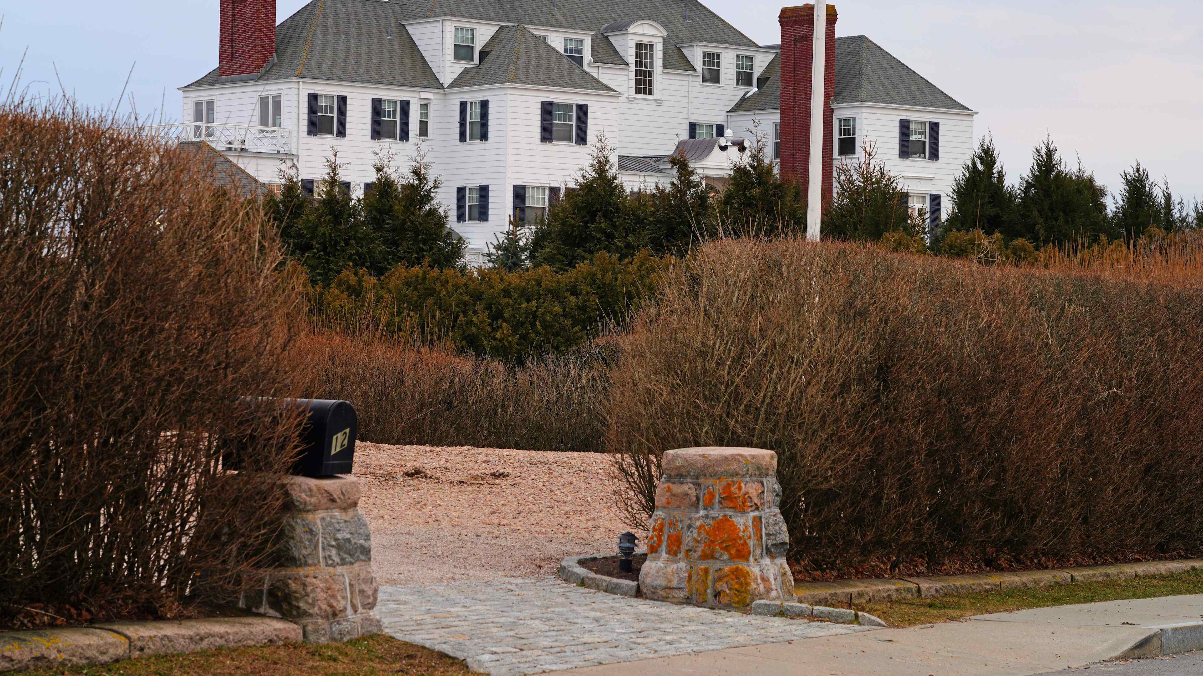 WATCH HILL, RI -5 MAR 2022- View of Holiday House, a landmark historic beach mansion built for the Harkness family and now owned by singer Taylor Swif