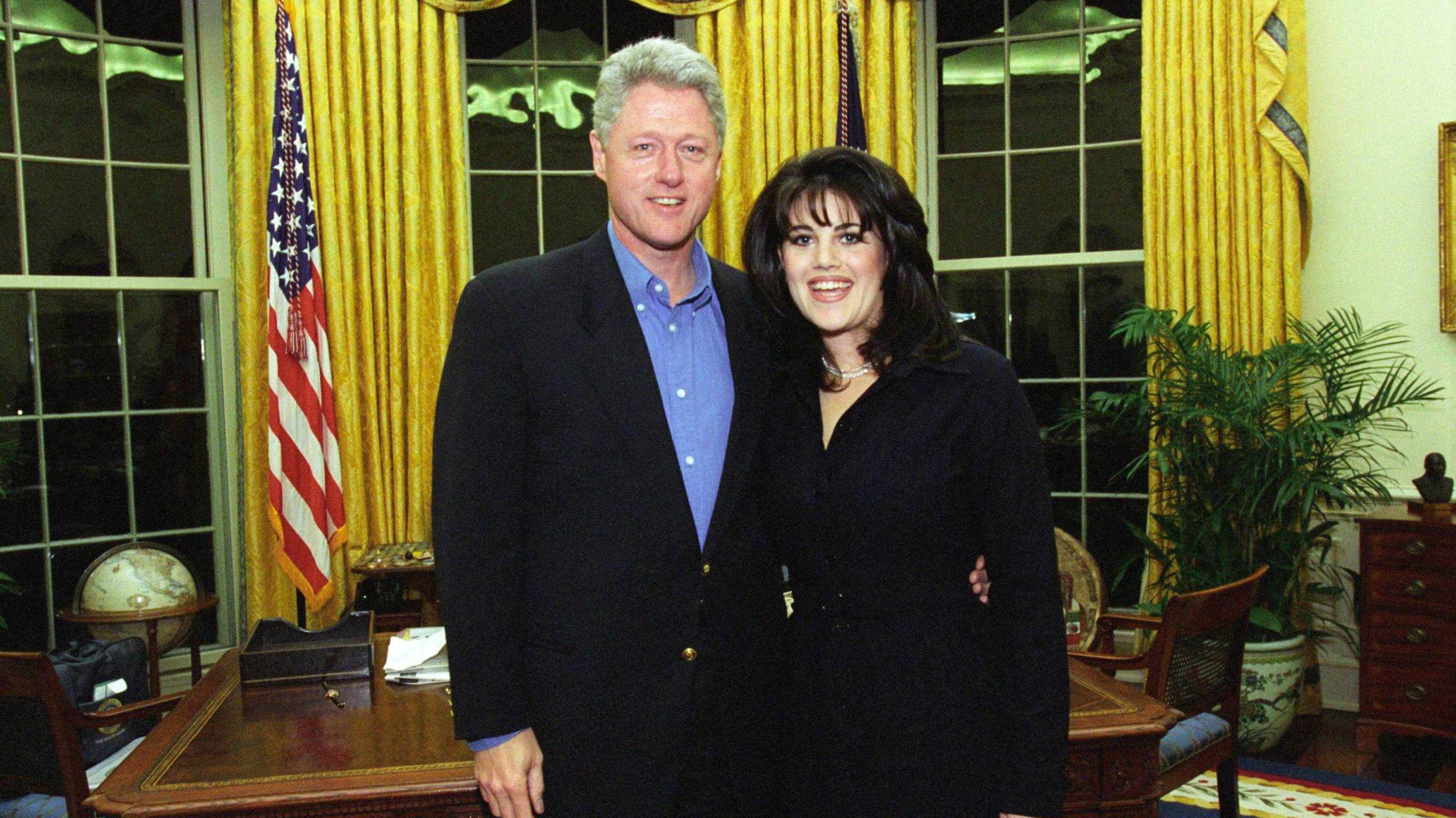US President President Bill Clinton with Monica Lewinsky at the White House, 1997