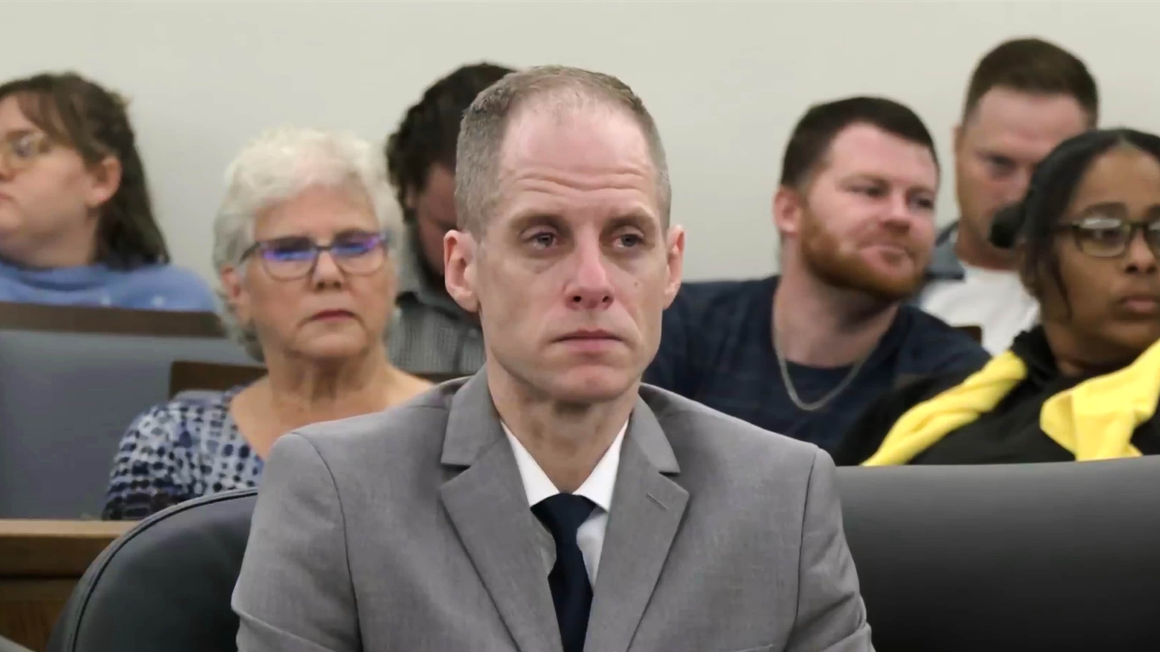 Caleb Flynn listening to the judge reading out the jury's verdict at the Miami County Court of Common Pleas on Tuesday, Sept. 29, 2026, in Troy, Ohio.