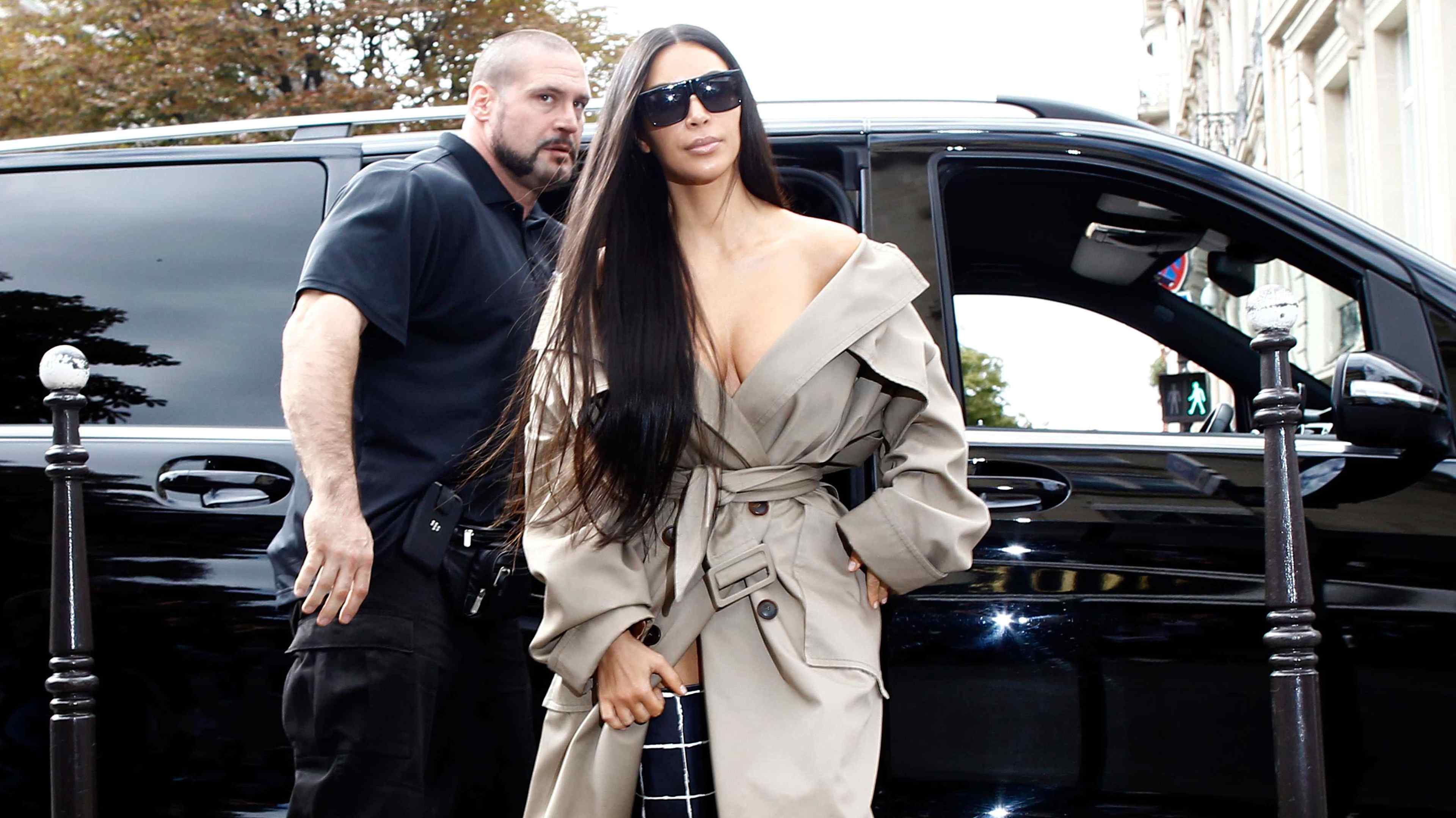 Kim Kardashian and her bodyguard Pascal Duvier in Paris