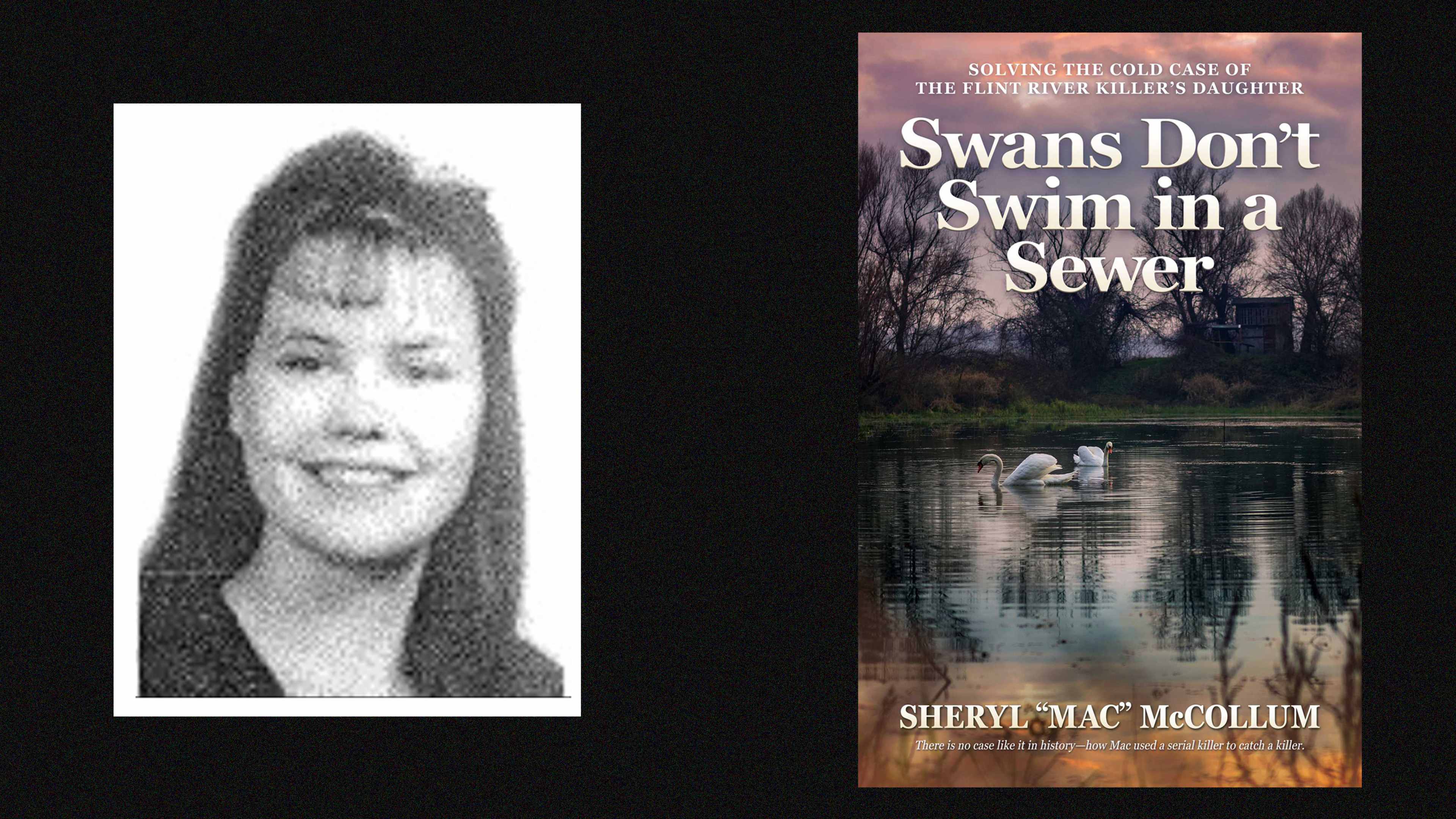 Melissa Wolfenbarger portrait; Swans Don't Swim in a Sewer book