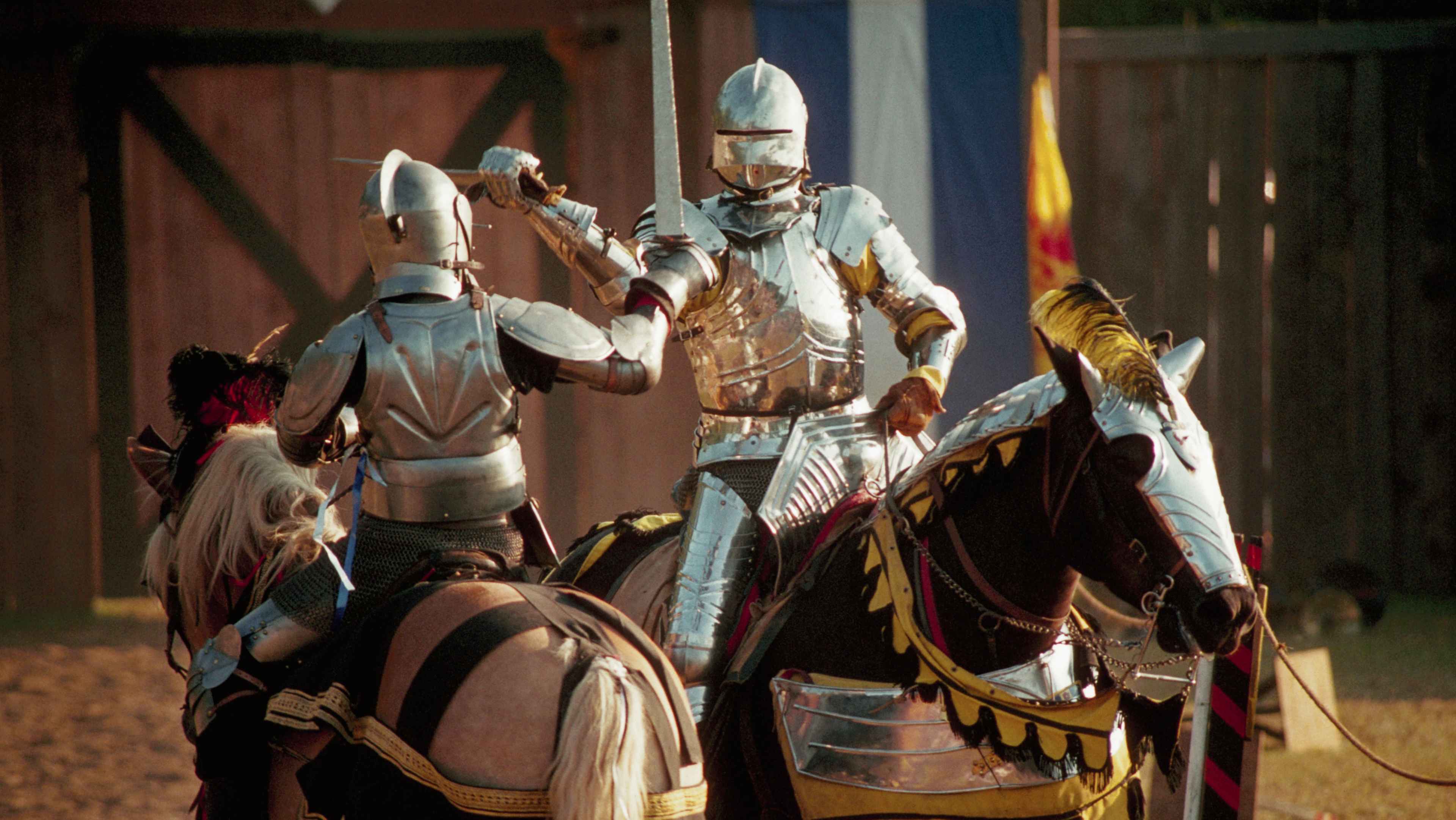 Two Knights Jousting at Renaissance Fair