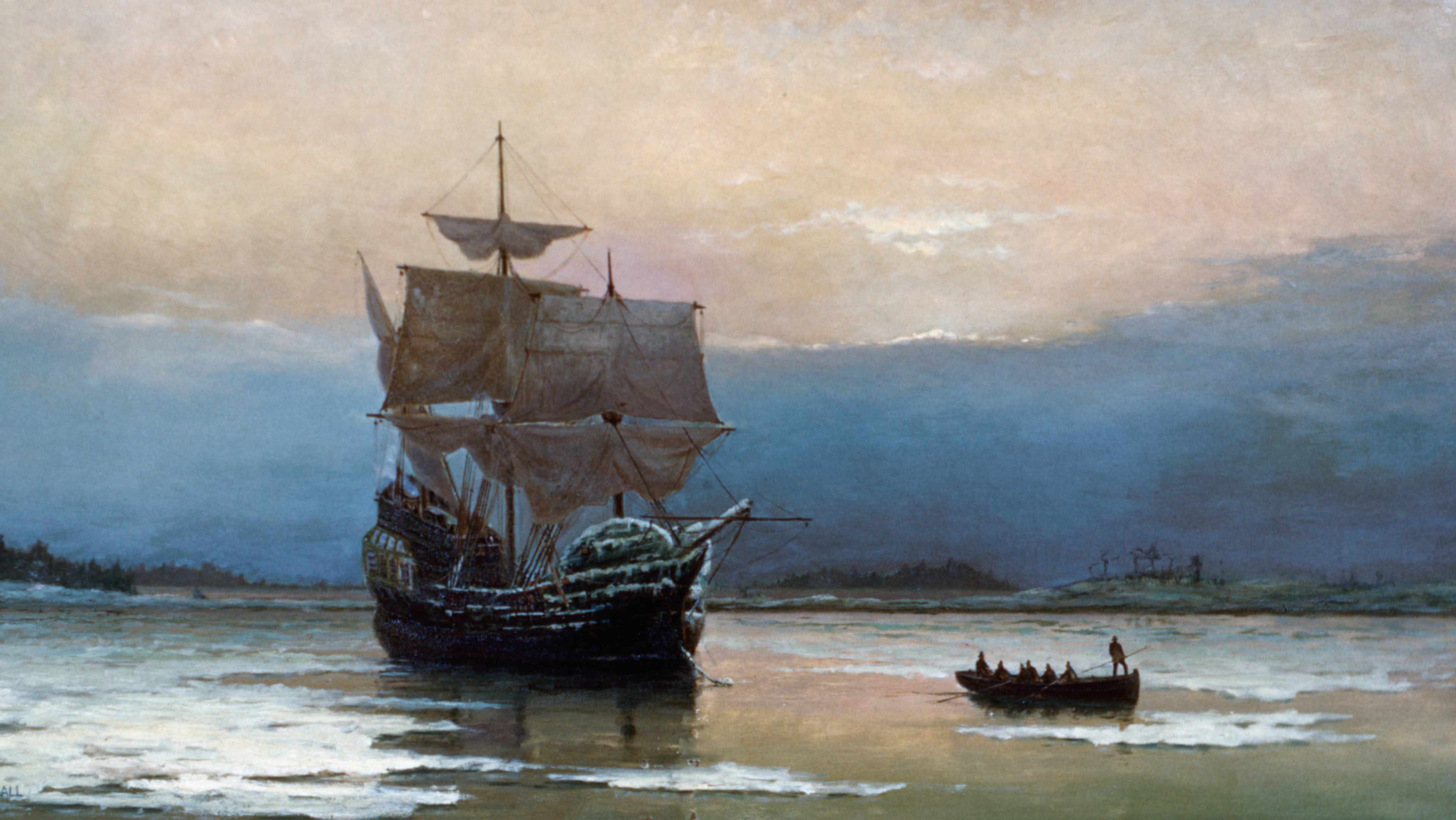 The Mayflower in Plymouth Harbor