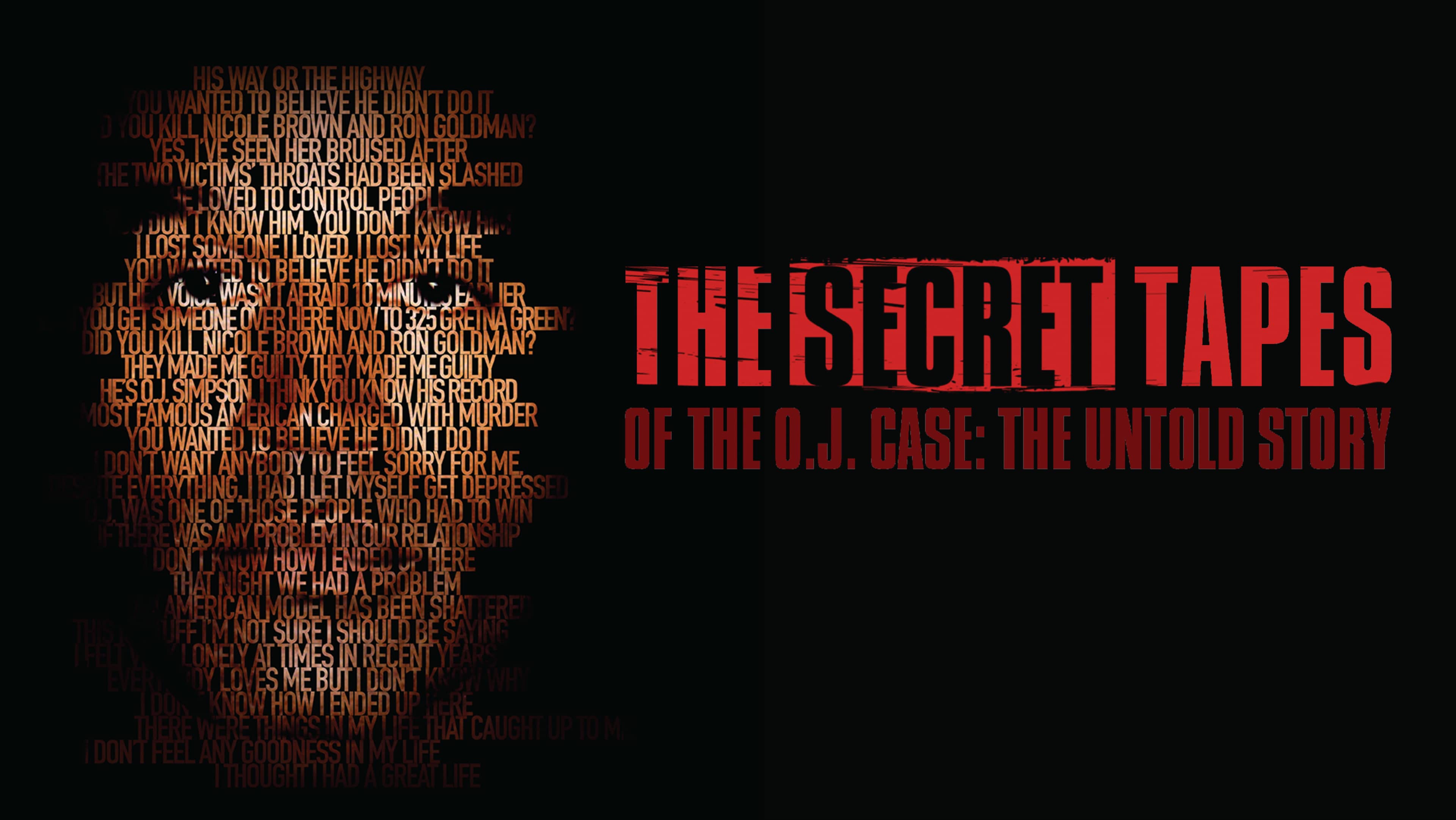 The image features a shadowy, hooded figure against a dark background, with the title "The Secret Tapes" prominently displayed in bold, red text.