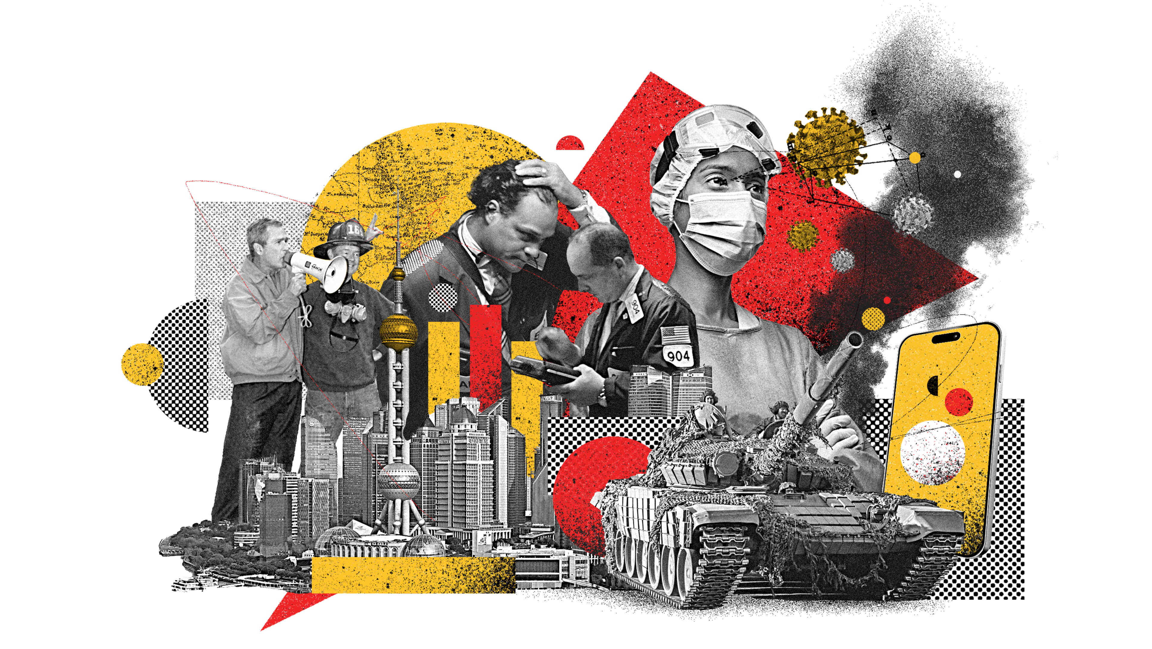Graphic Collage of 21st Century events for History.com