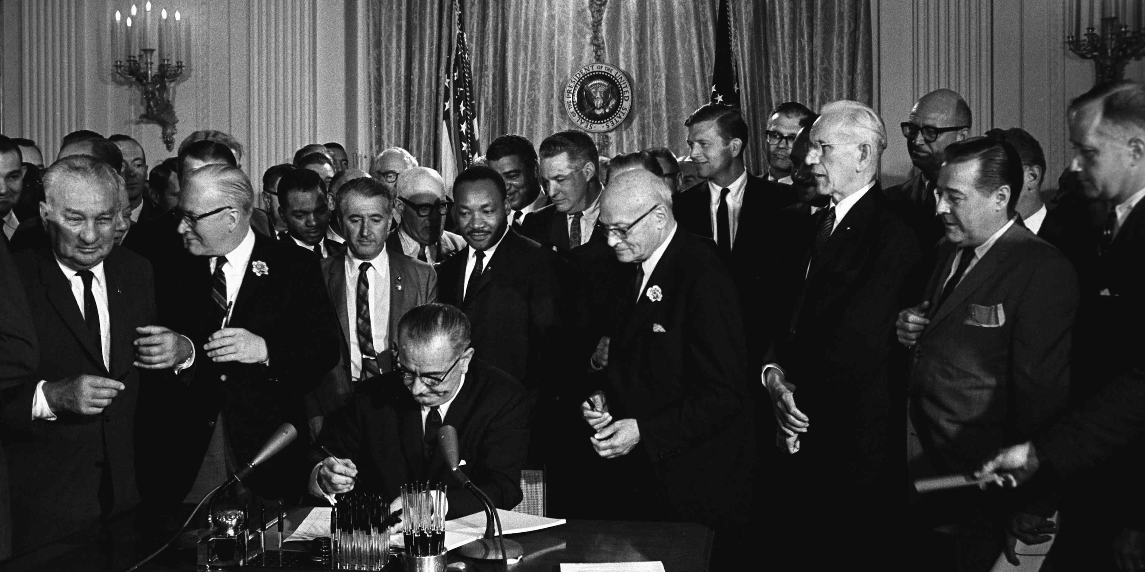 Lyndon Johnson and Martin Luther King Jnr.