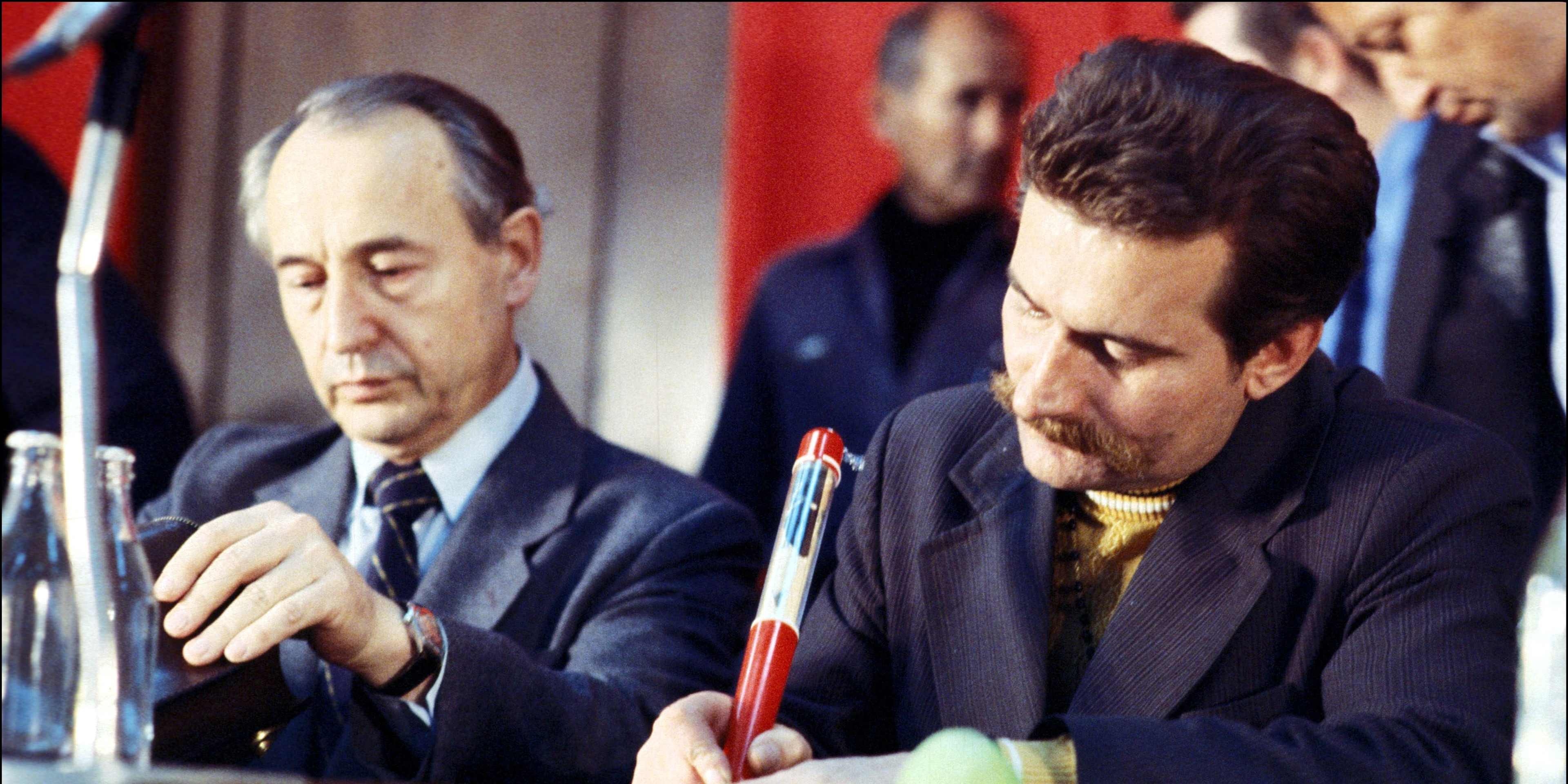 Agreement signature of Gdansk, Poland In August, 1980-