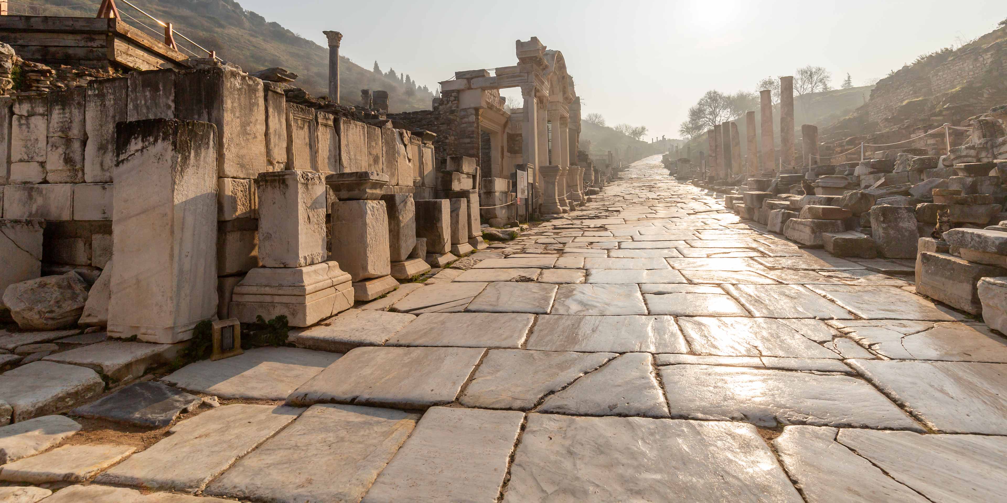 empty street of old roman city,Ephesus