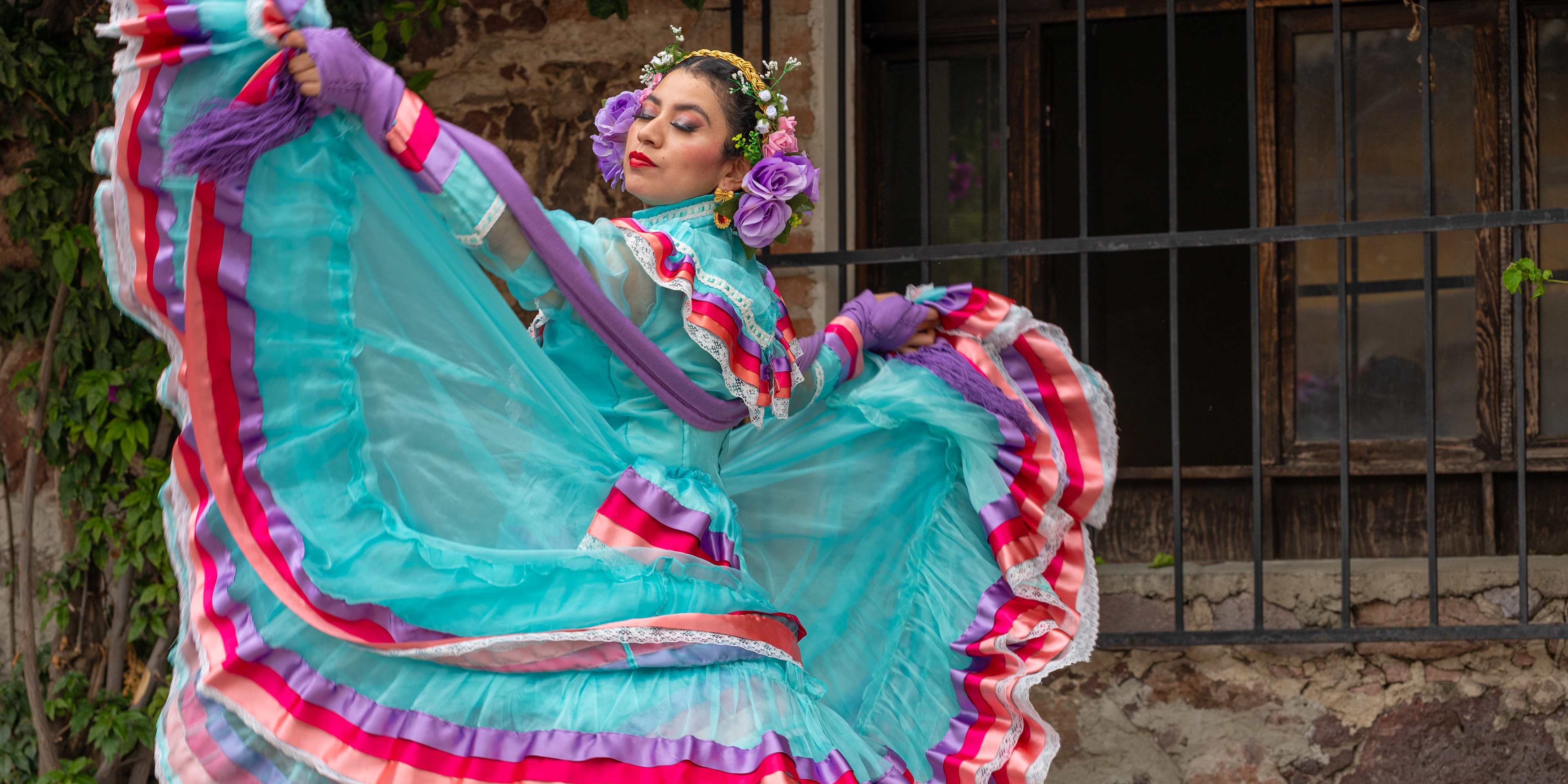 Pretty Woman wearing traditional costumes dress typical and folklore