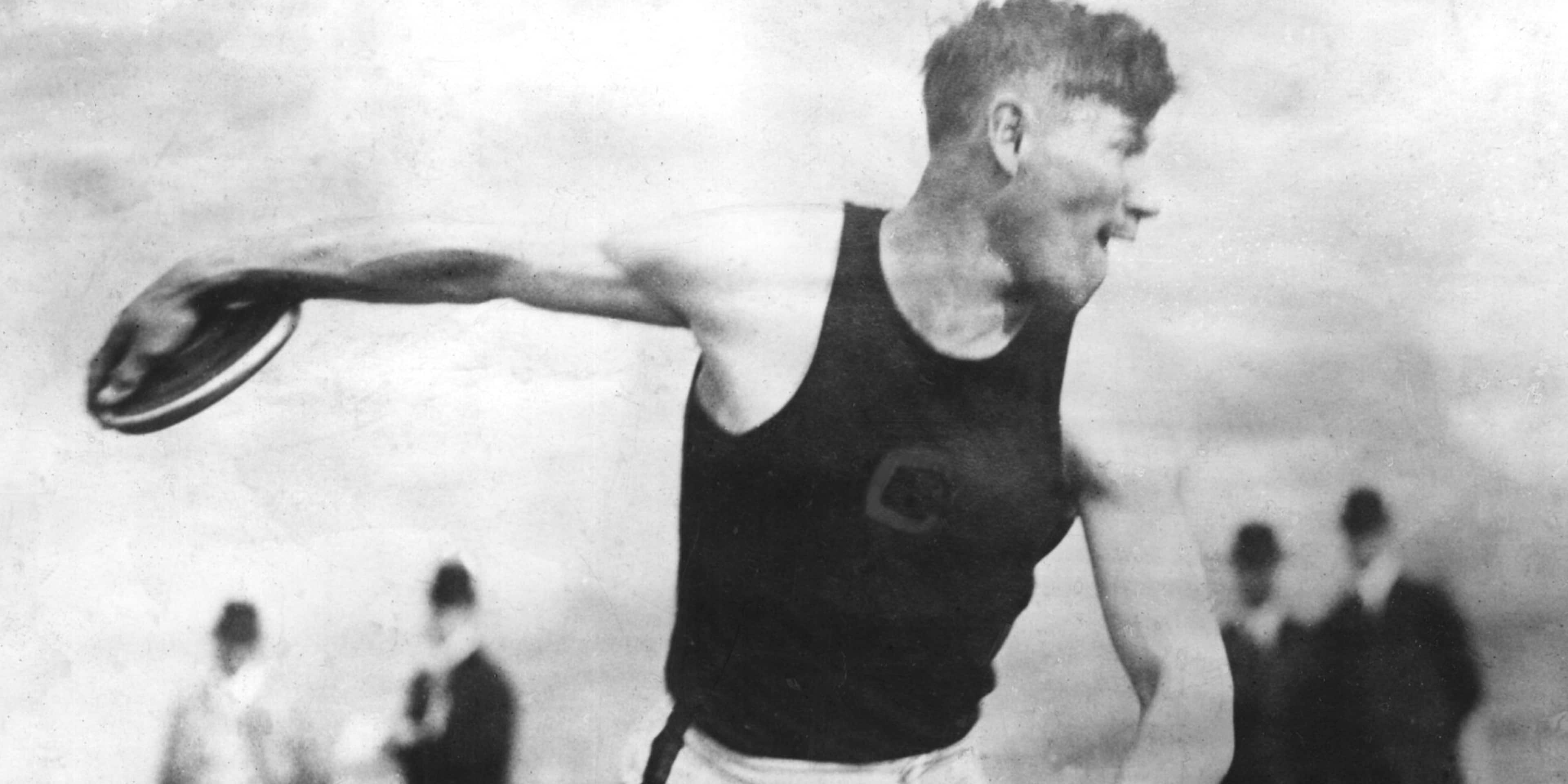 American multi-sport Jim Thorpe competing for Carlisle Indian Industrial School at the U.S. Olympic trials in Celtic Park, New York, May 18, 1912.Jim Thorpe