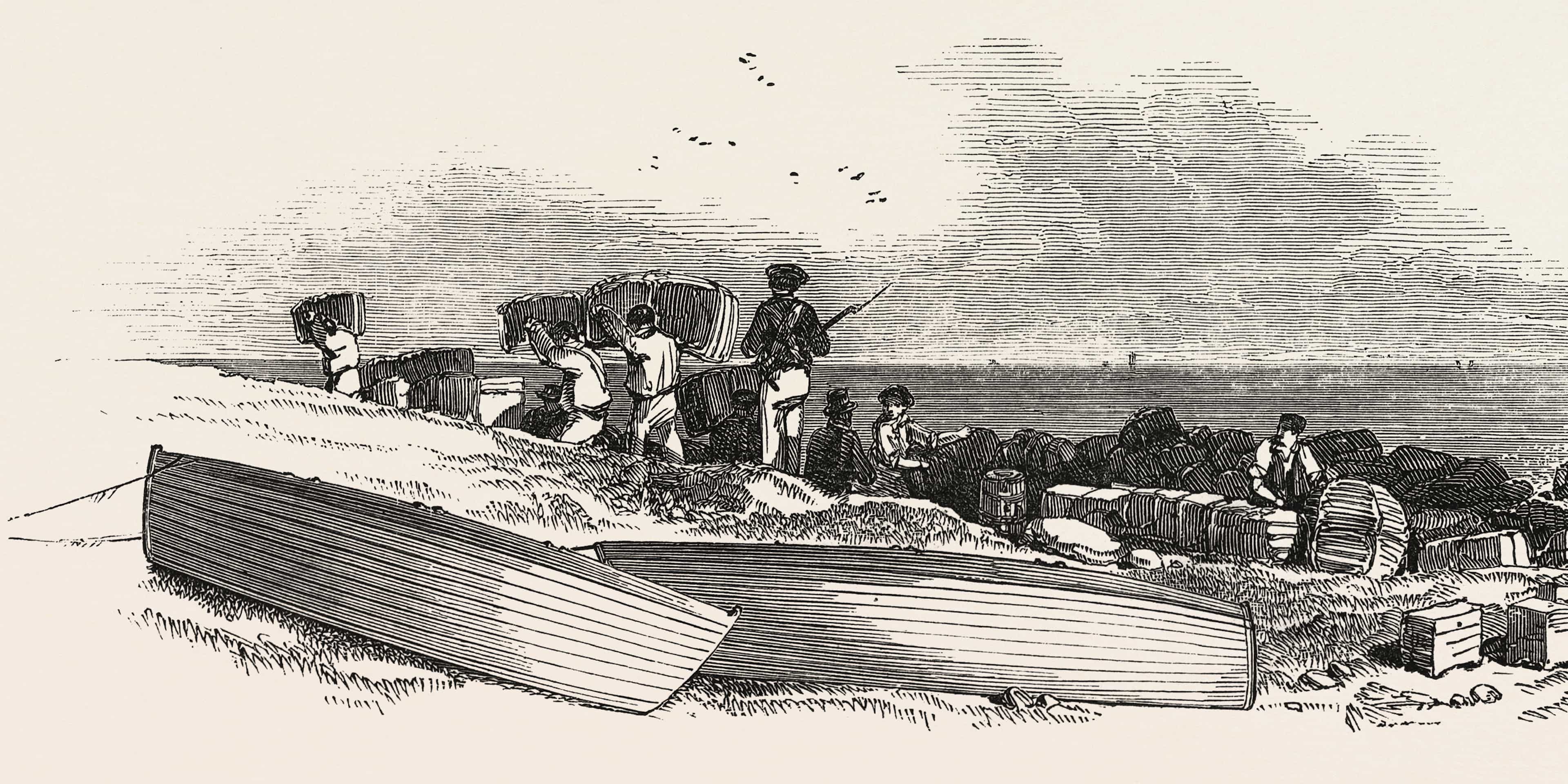 Removal Of The Ship's Stores From The Landing Place To The Coast Guard Station