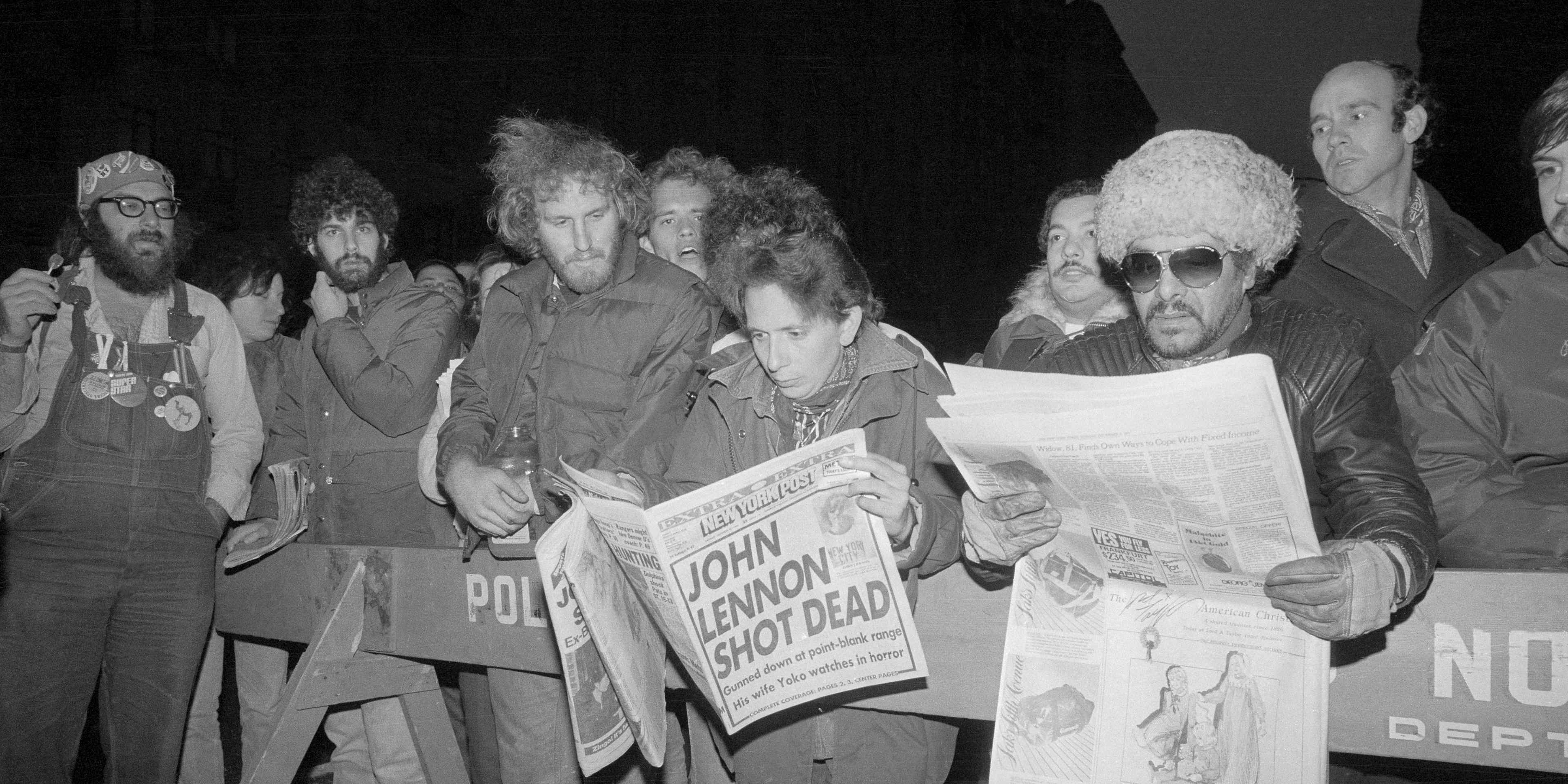 Headlines Telling Of John Lennon'S Death