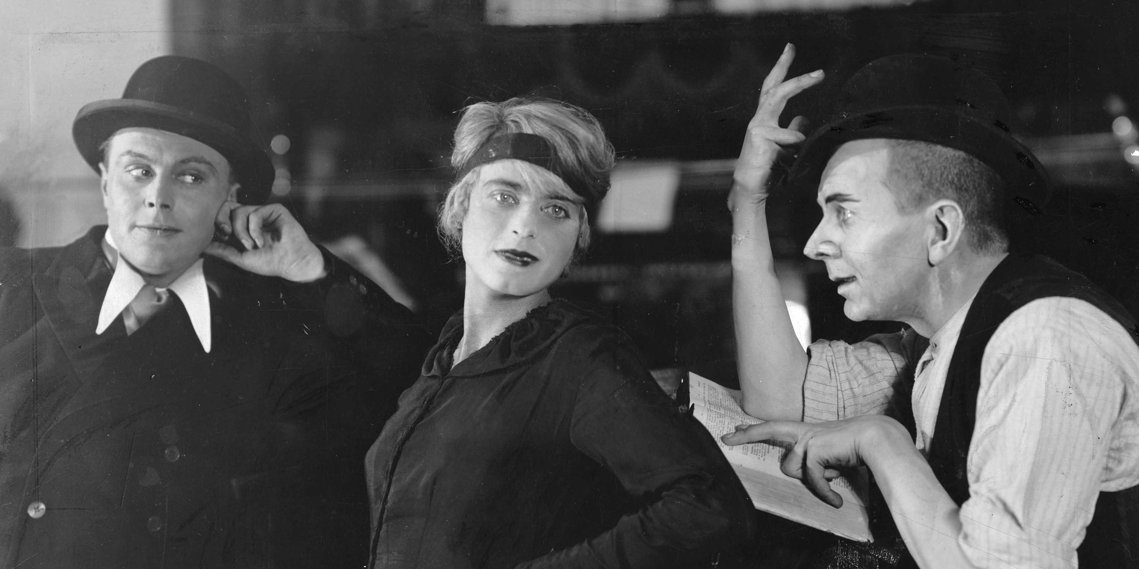 BRECHT: THREEPENNY OPERA. Premier of Bertolt Brecht's 'The Threepenny Opera,' at the theater at Schiffbauerdamm in Berlin, 31 August 1928. Left to right: Harald Paulsen, Roma Bahn, and Erich Ponto.