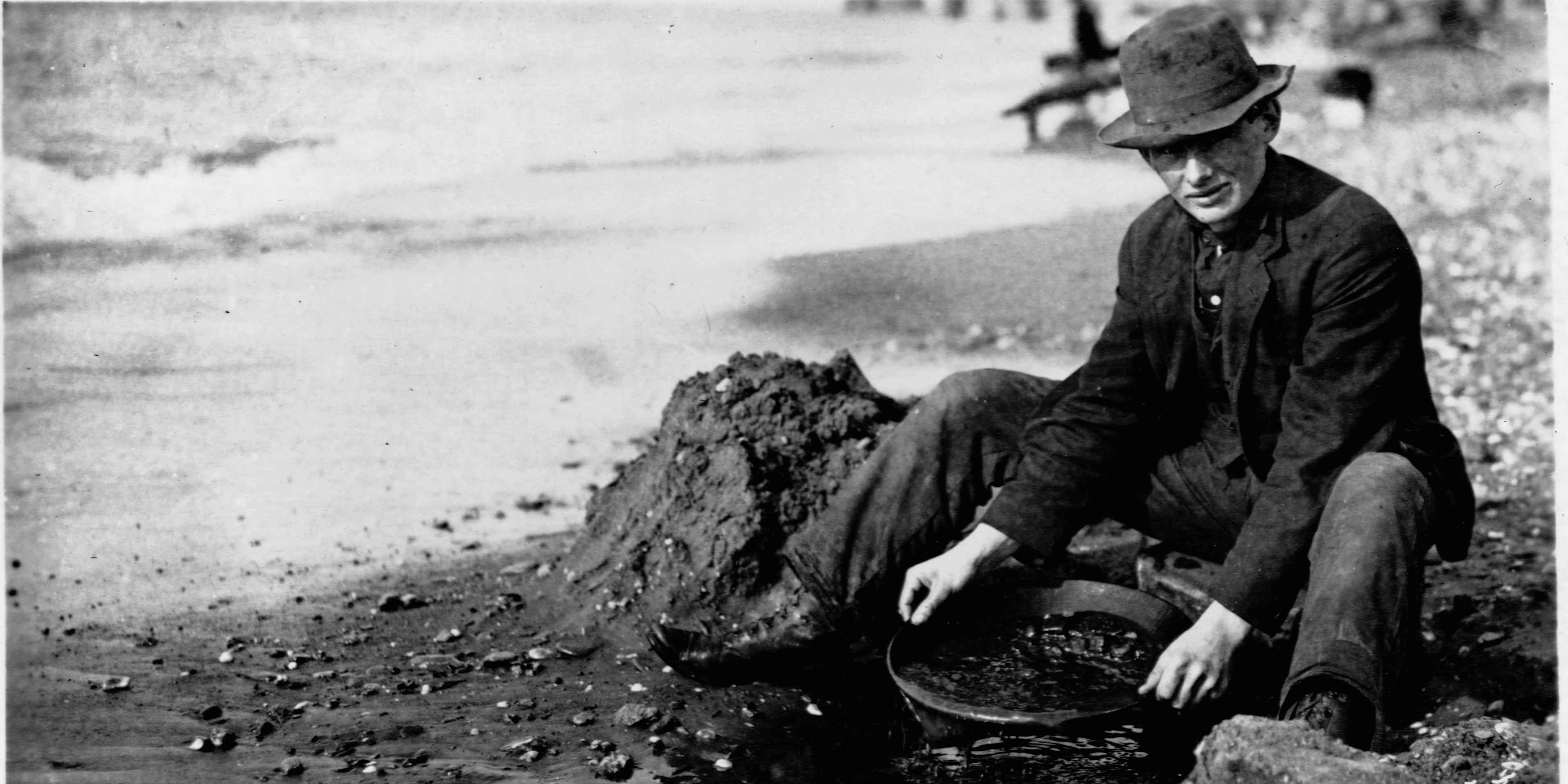 Panning for gold at Nome Beach, Alaska, 1899.