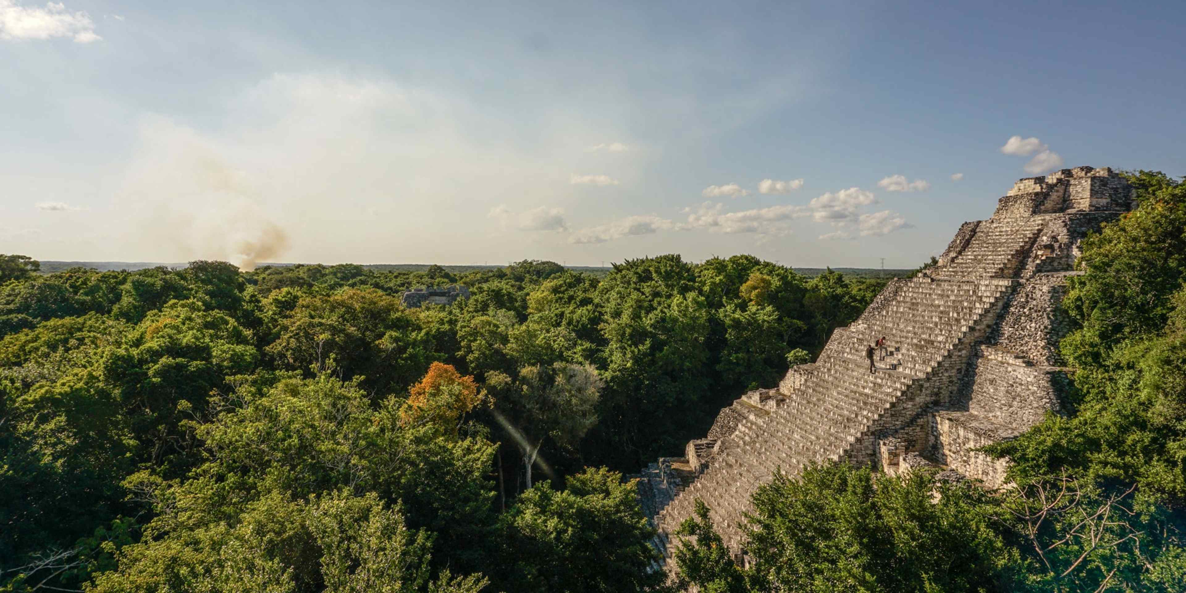 Campeche, Ancient Maya Becan Temple situated in the jungle of the Yucatán Peninsula, Mexico