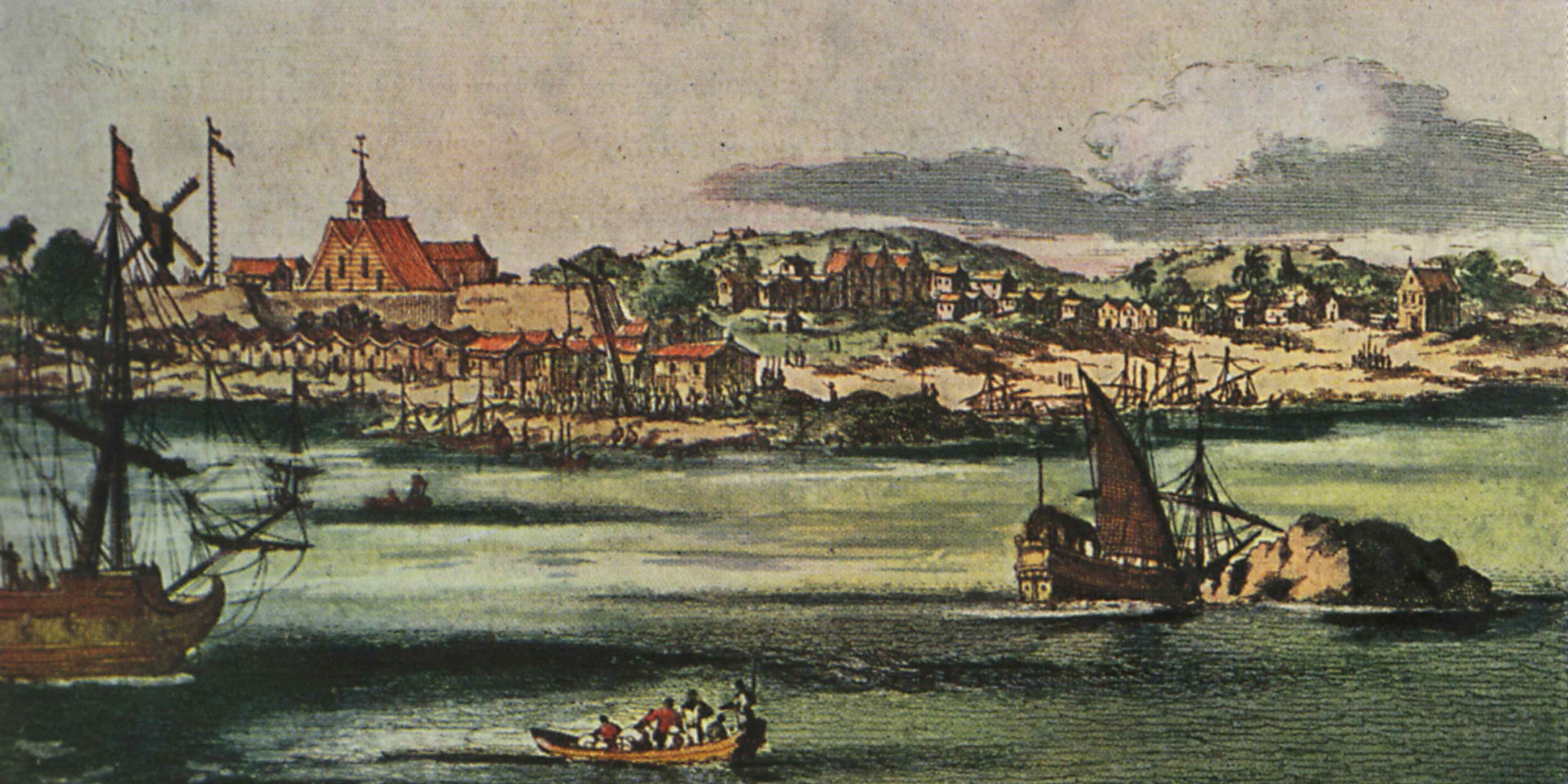 New Amsterdam, 17th century view.