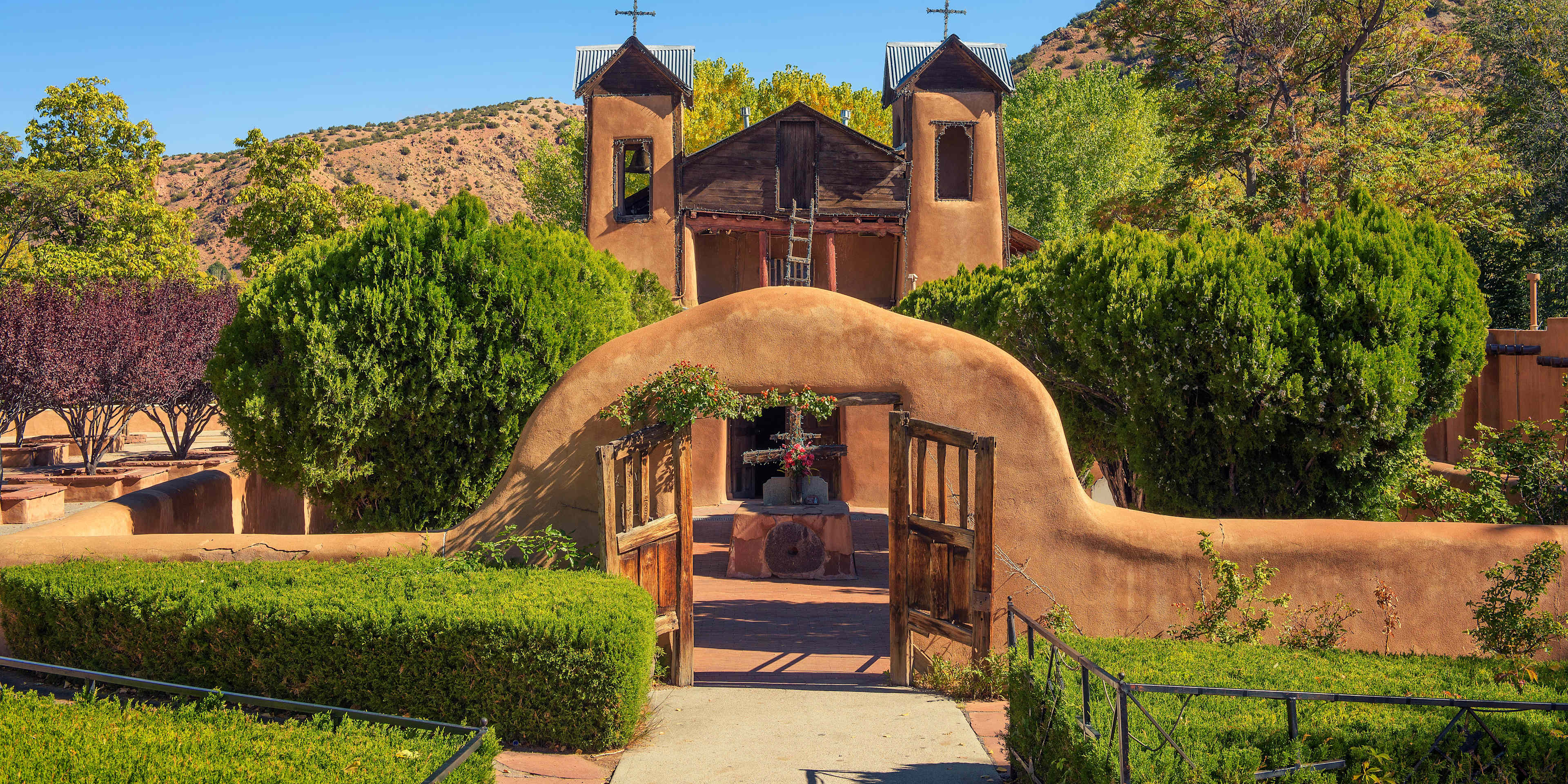 El Santuario De Chimayó, historic pilgrimage site in New Mexico.