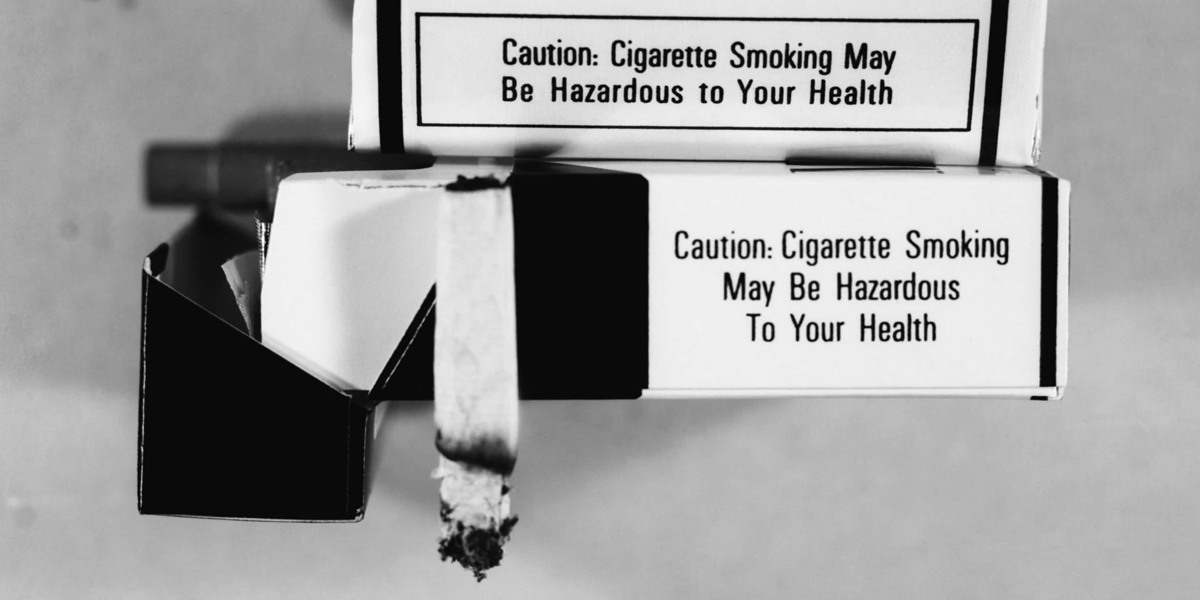 Warning labels on cigarette packs.