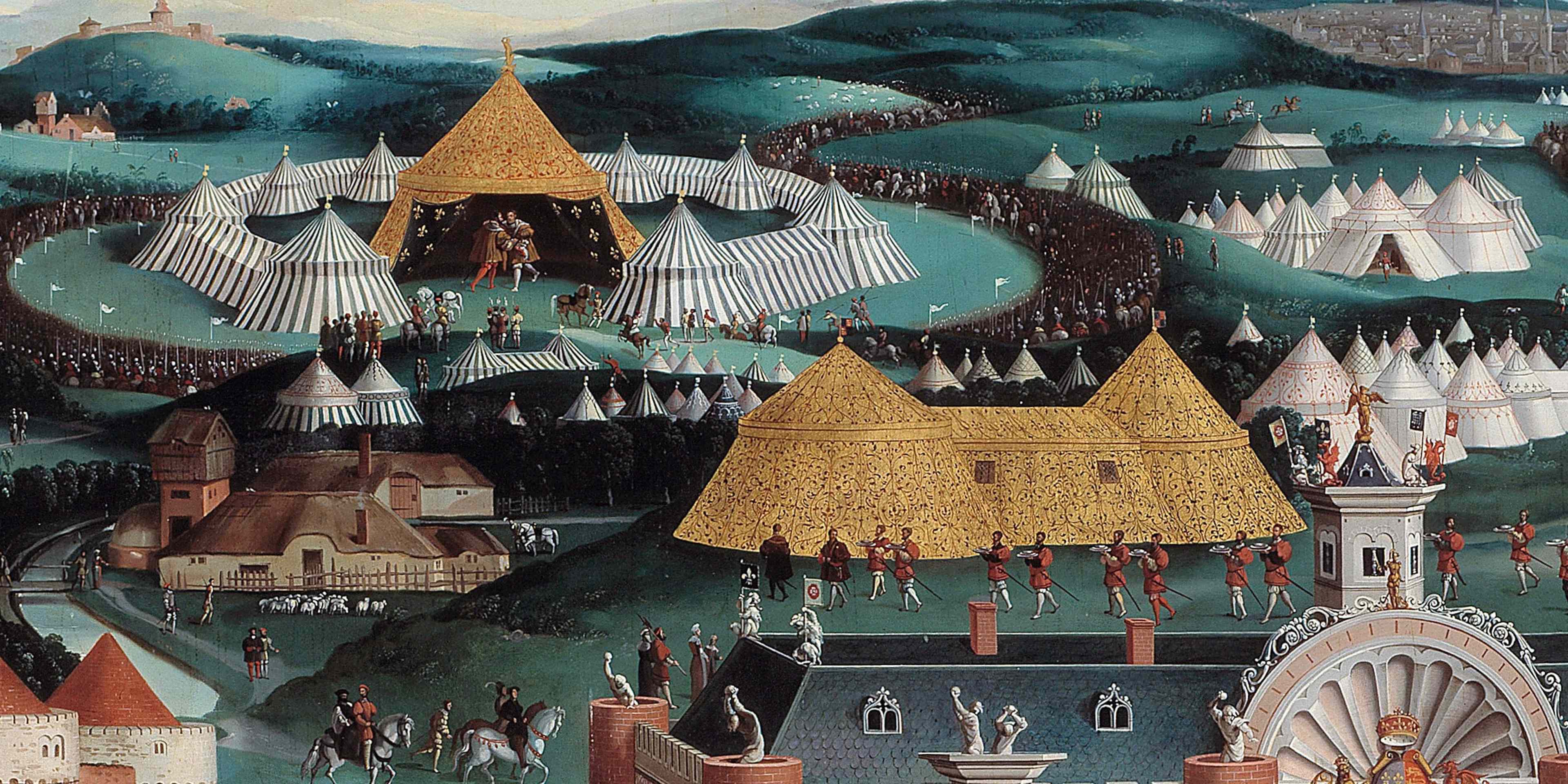 Detail, 'Interview between Francois I and Henry VIII at the Field of the Cloth of Gold on 7 June 1520,' Painting by Friedrich August Bouterwek, 1845