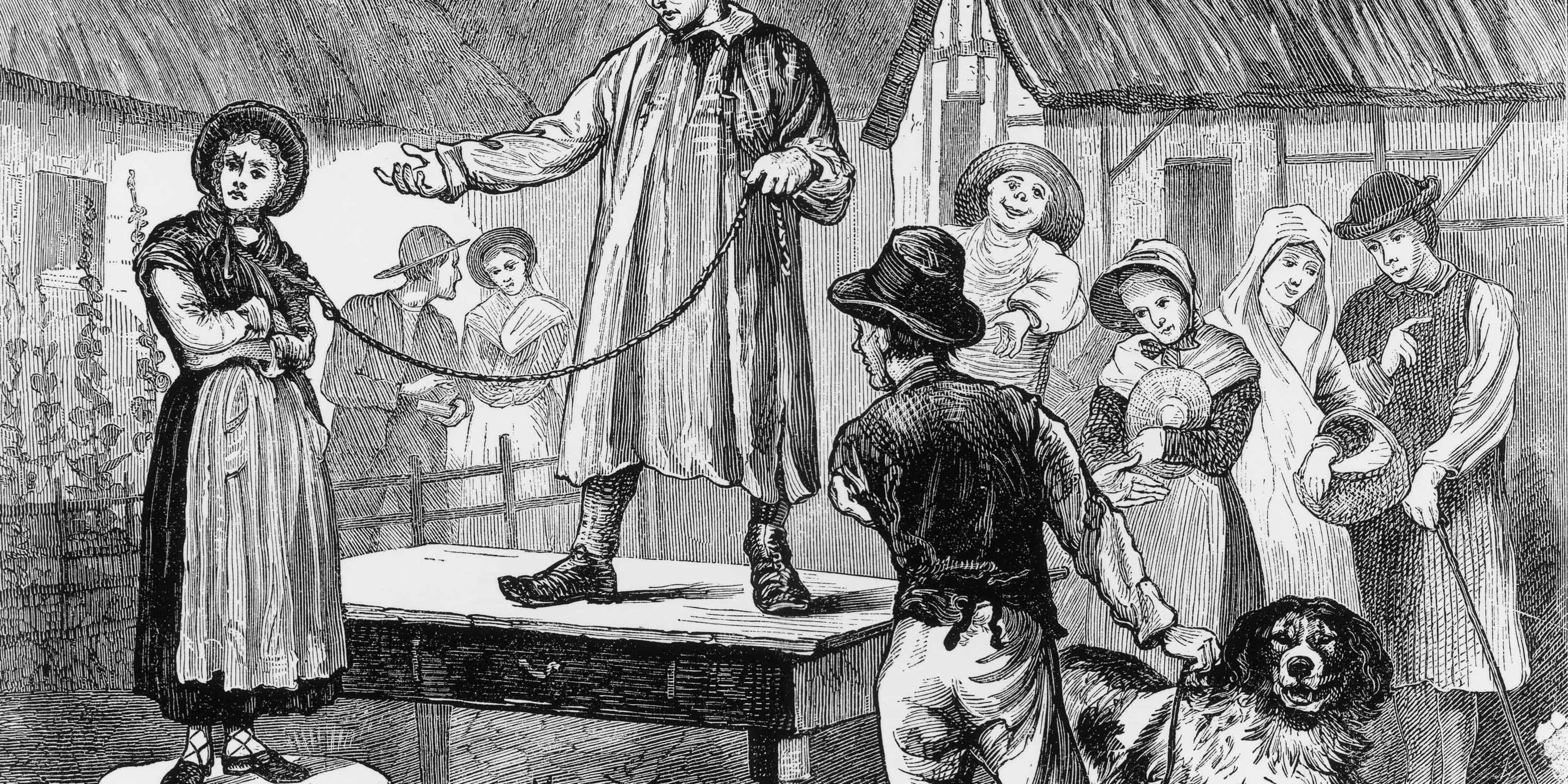 A Wife Auction in England, circa 1800s. (Credit: Fotosearch/Getty Images)