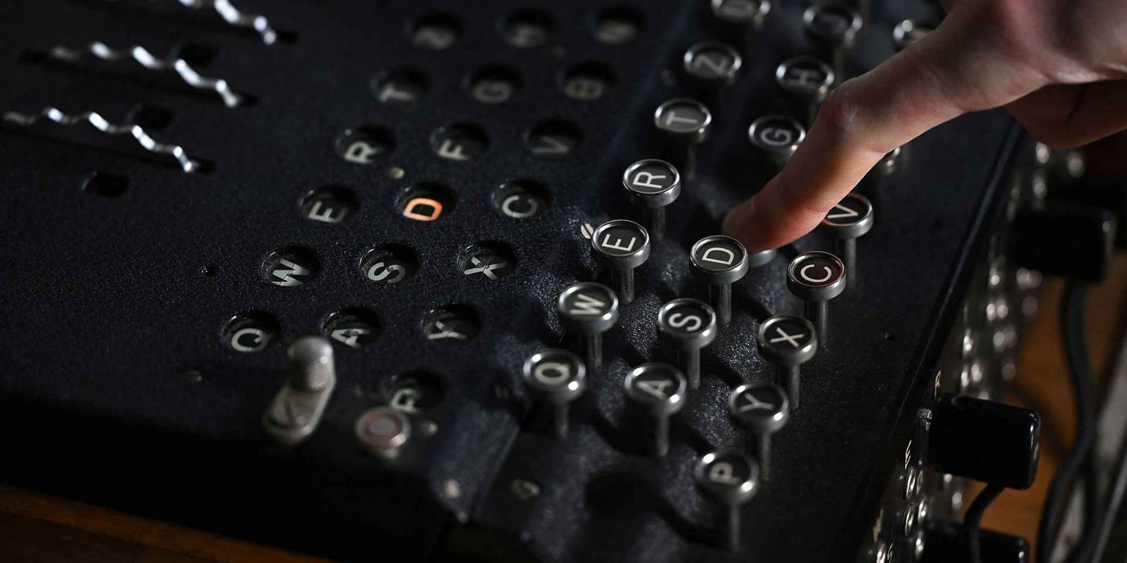 An Enigma cipher machine model.