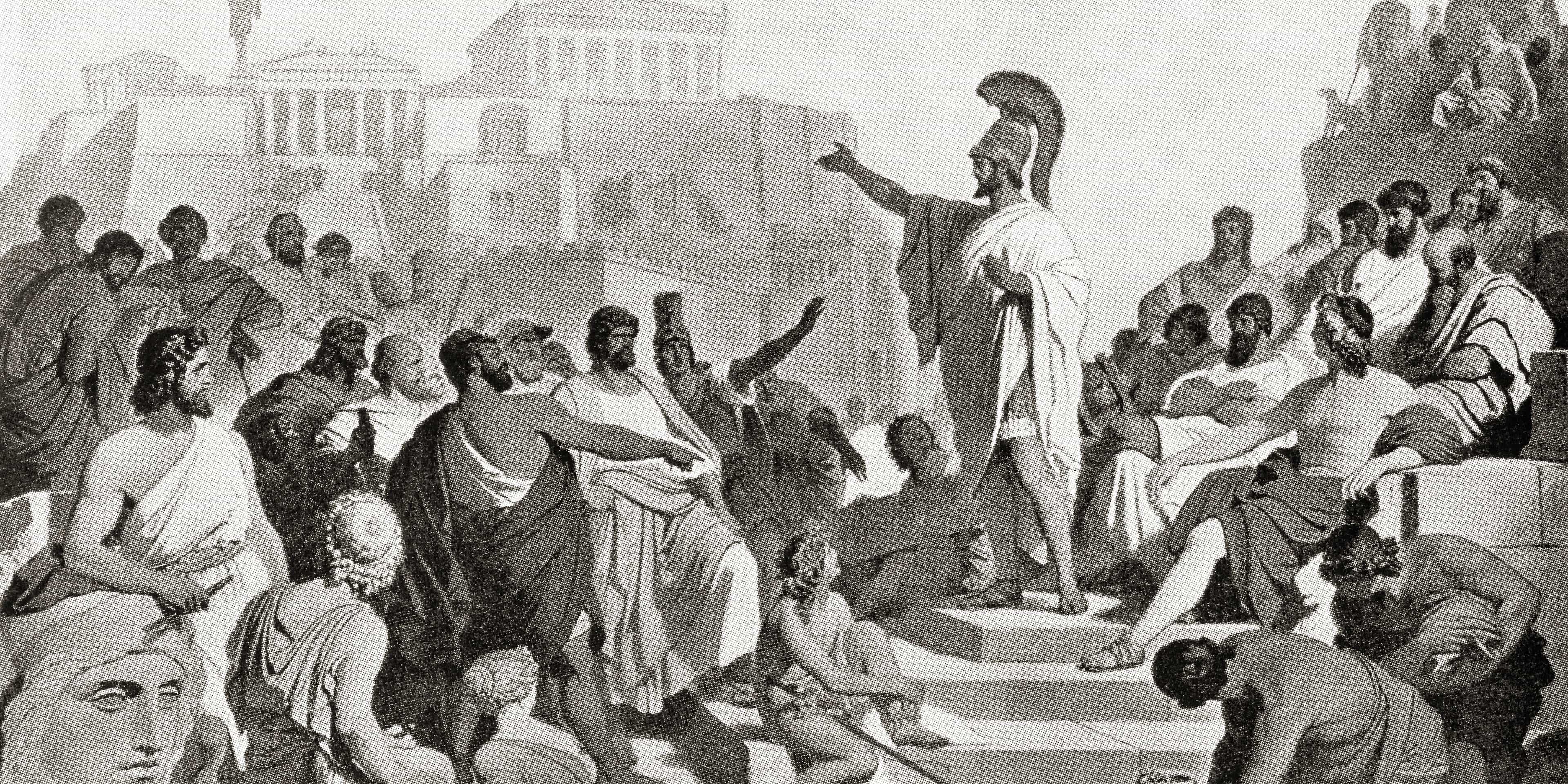 Pericles (c. 495-429 BC.) was a prominent and influential Greek statesman, orator and general of Athens during the Golden Age. From Hutchinson's History of the Nations, published 1915.