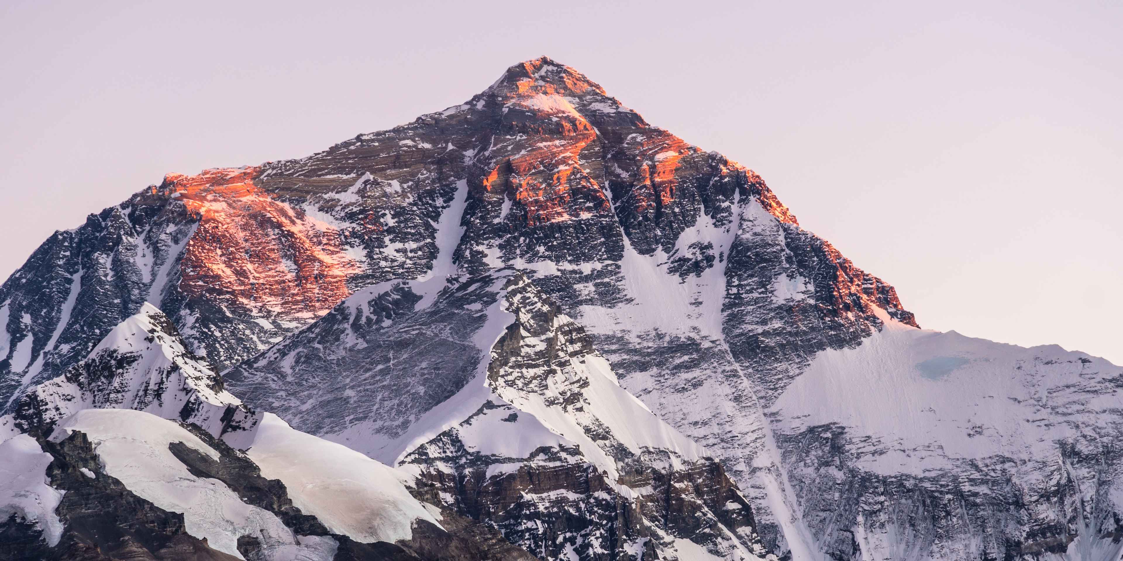 Sunset over the Mt. Everest north face in Tibet Autonomous region in China.