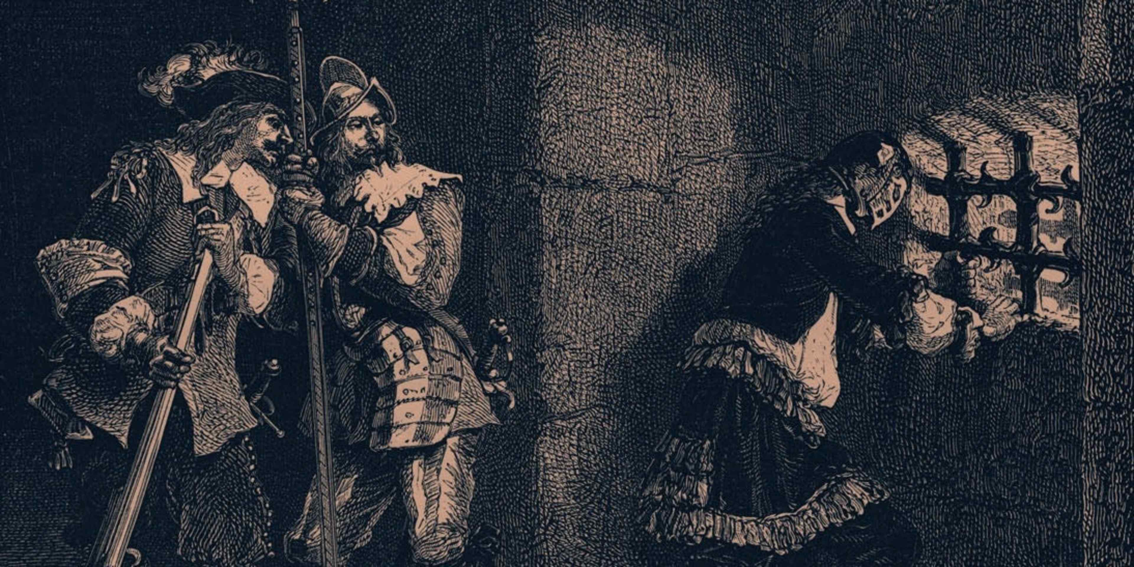 The Man in the Iron Mask (died November 1703) was a prisoner who was held in a number of jails, including the Bastille and the Chateau d'If, during the reign of Louis XIV of France. The legend features in 'The Vicomte de Bragelonne' by Alexandre Dumas. (Photo by Culture Club/Getty Images)