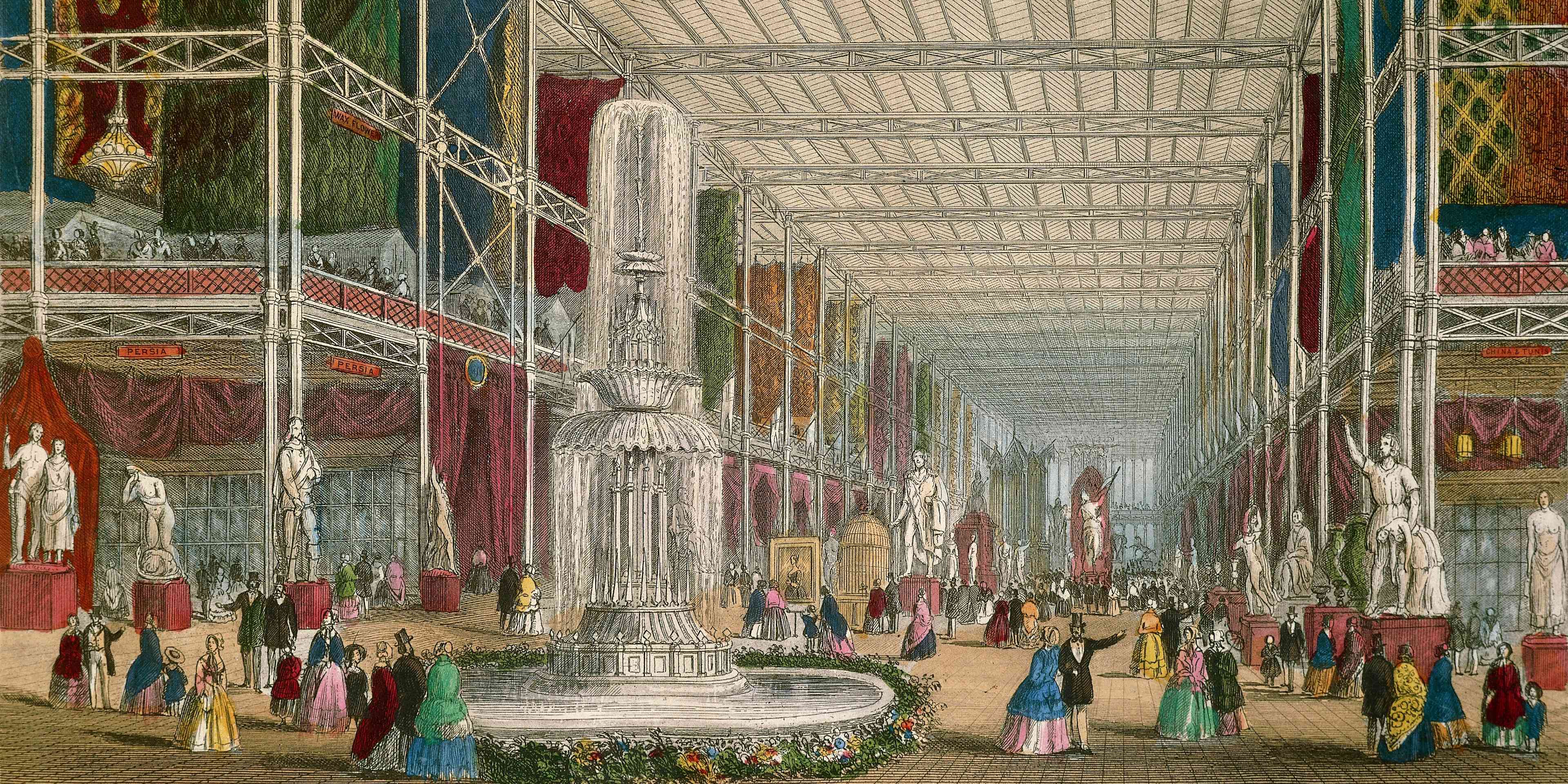 The Great Exhibition at the Crystal Palace in London, 1851.