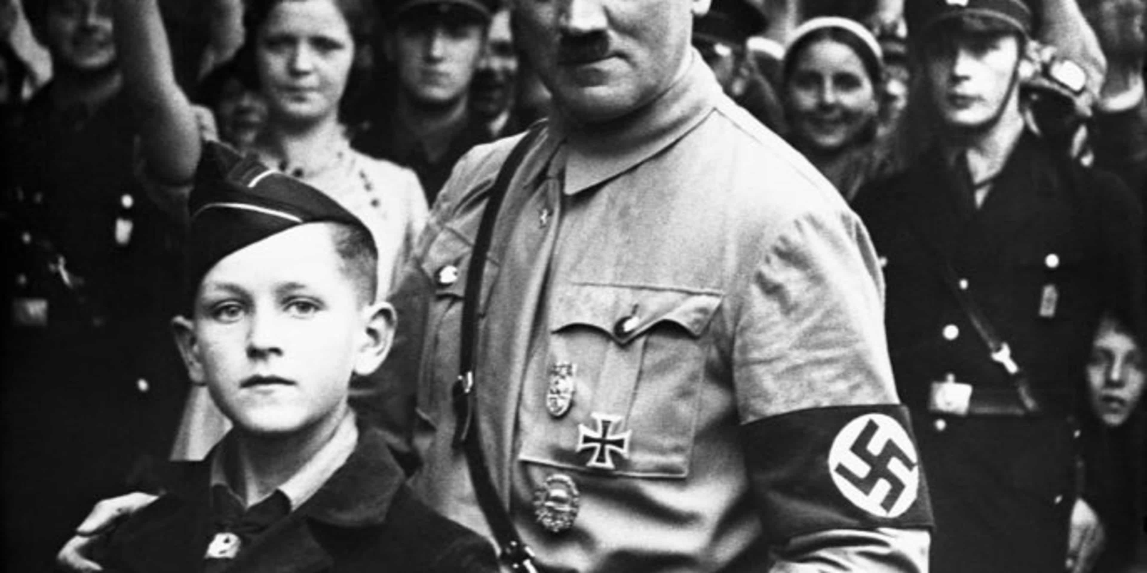 1935 German propaganda photograph Hitler Youth initiation 1935 German propaganda photograph Hitler Youth initiation