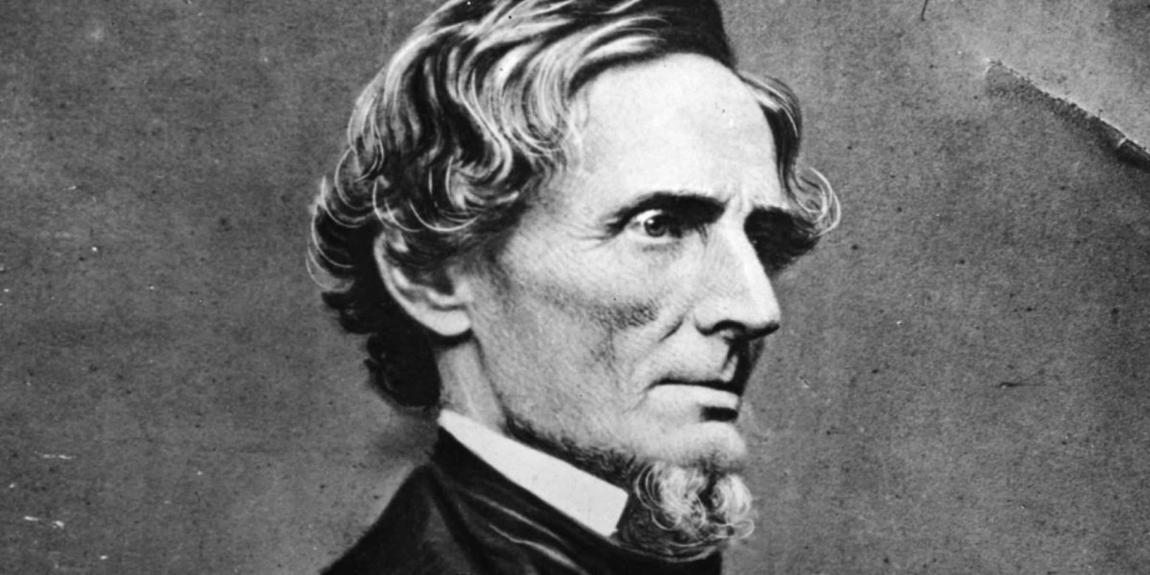 Jefferson Davis , the first and only President of the Confederate States of America, circa 1865
