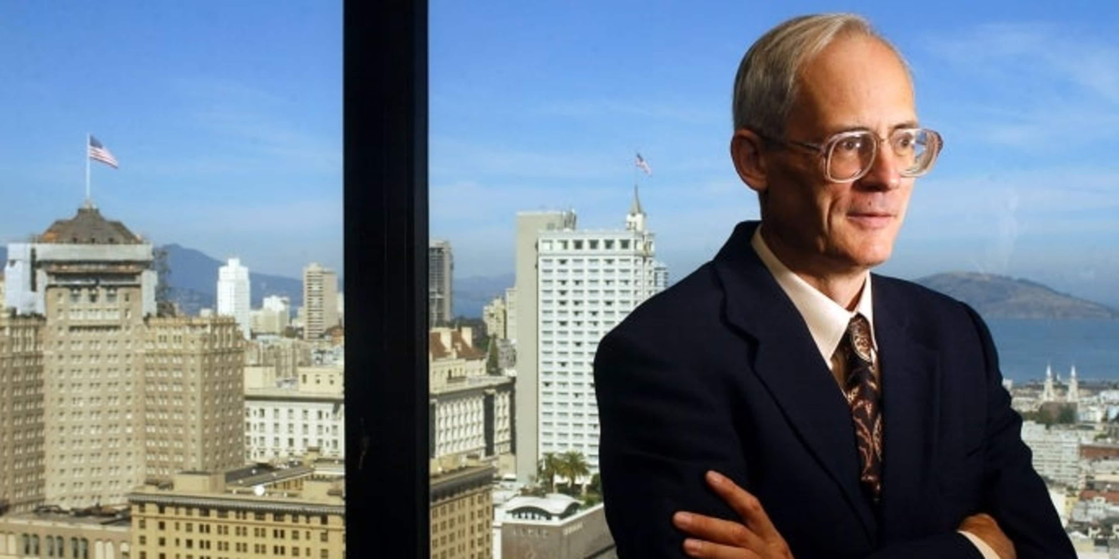 Ted Benna, head of the 401(k) Association, poses for a portrait in a San Francisco hotel, 2002.