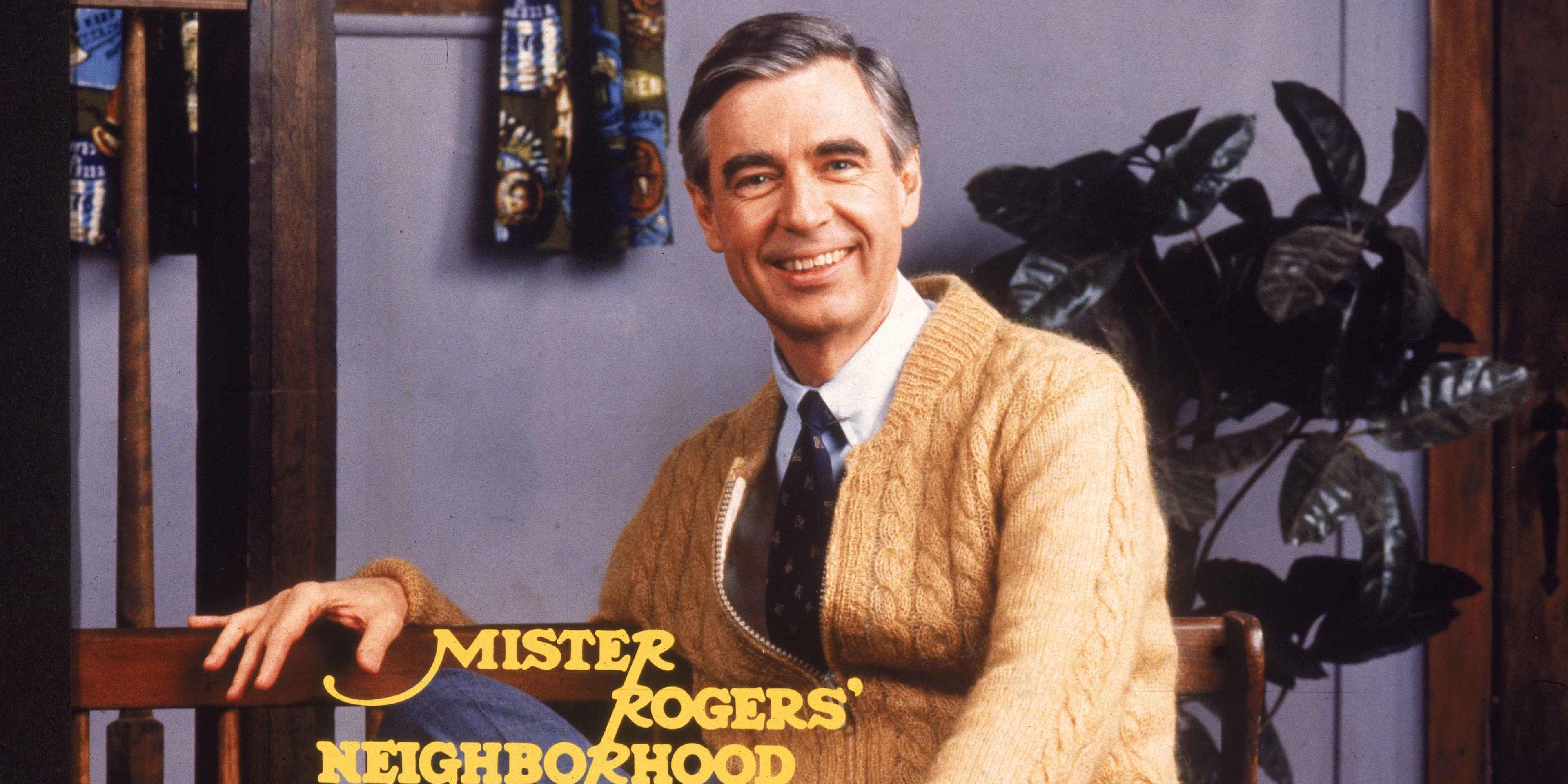 American educator and television personality Fred Rogers on the television series 'Mister Rogers' Neighborhood,' circa 1980s. (Credit: PBS Television/Getty Images)