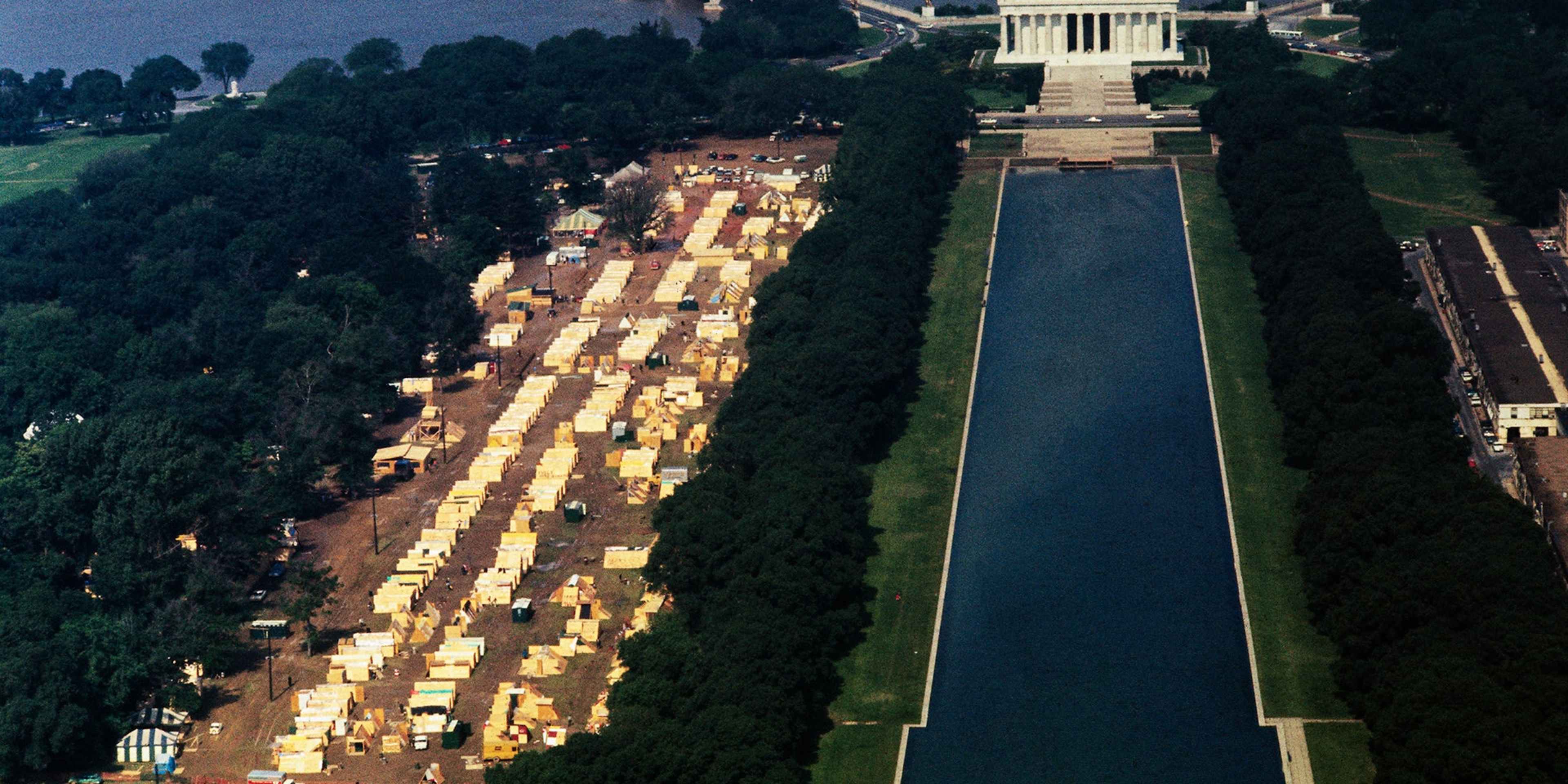 Resurrection City, the home of the Poor People's Campaign, is shown on May 31, 1968 after being soaked by days of rain.