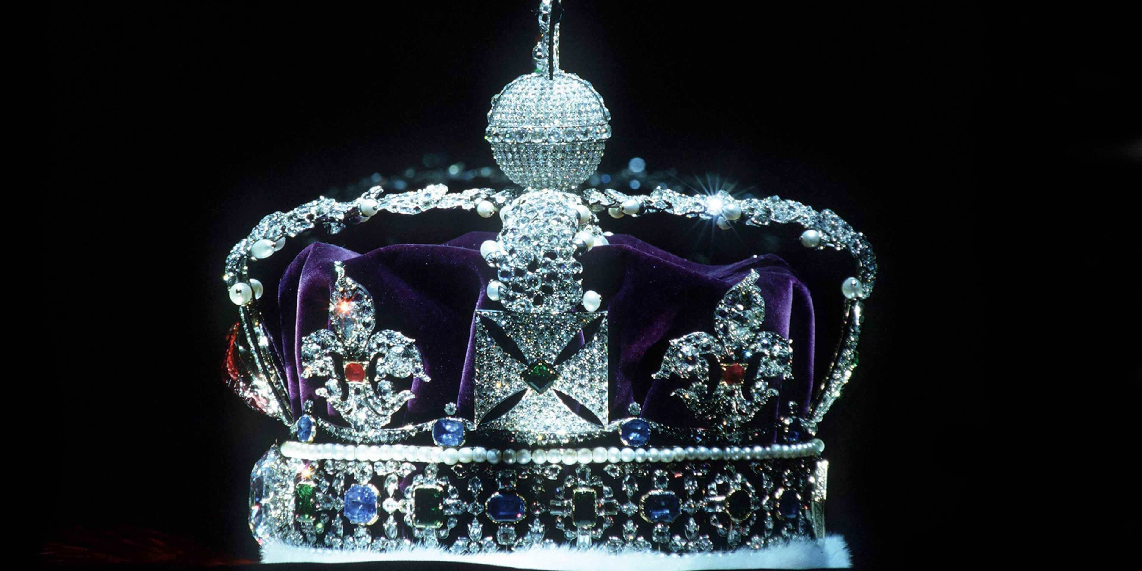The Imperial State Crown in the Jewel House, Tower of London.