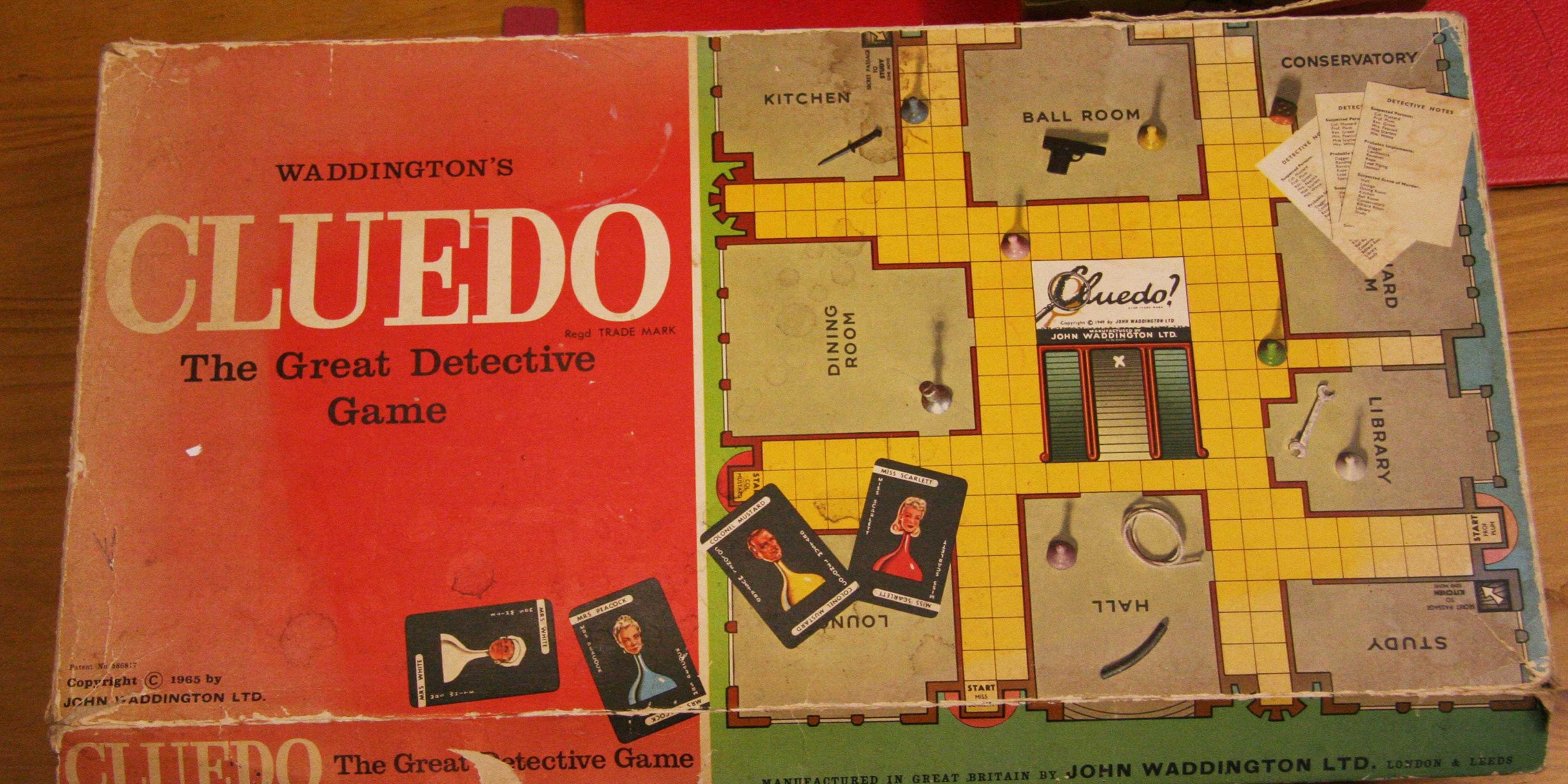 1960s box of the game Clue, first known as Cluedo.