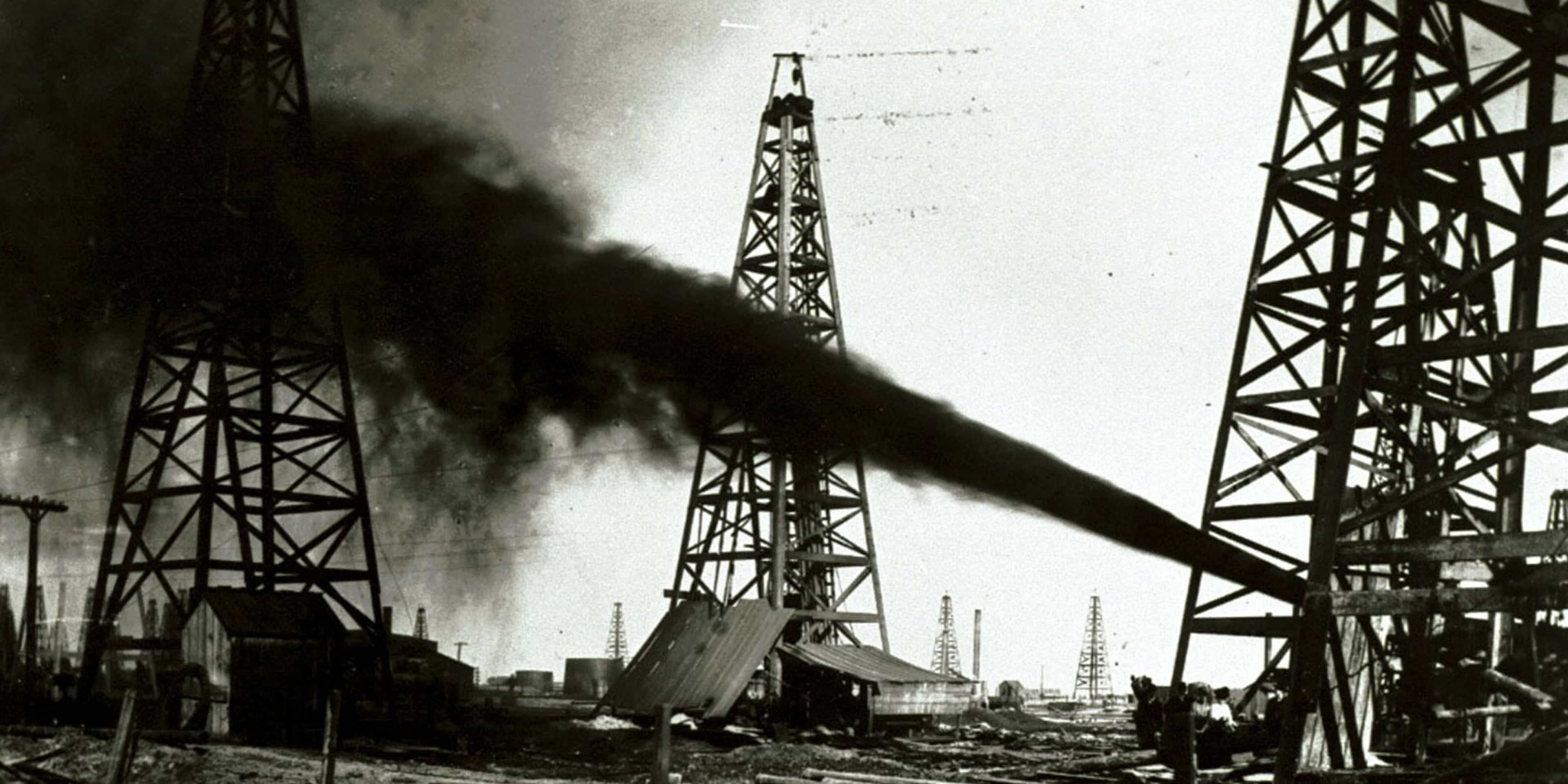 (Original Caption) View of petroleum spindletop.