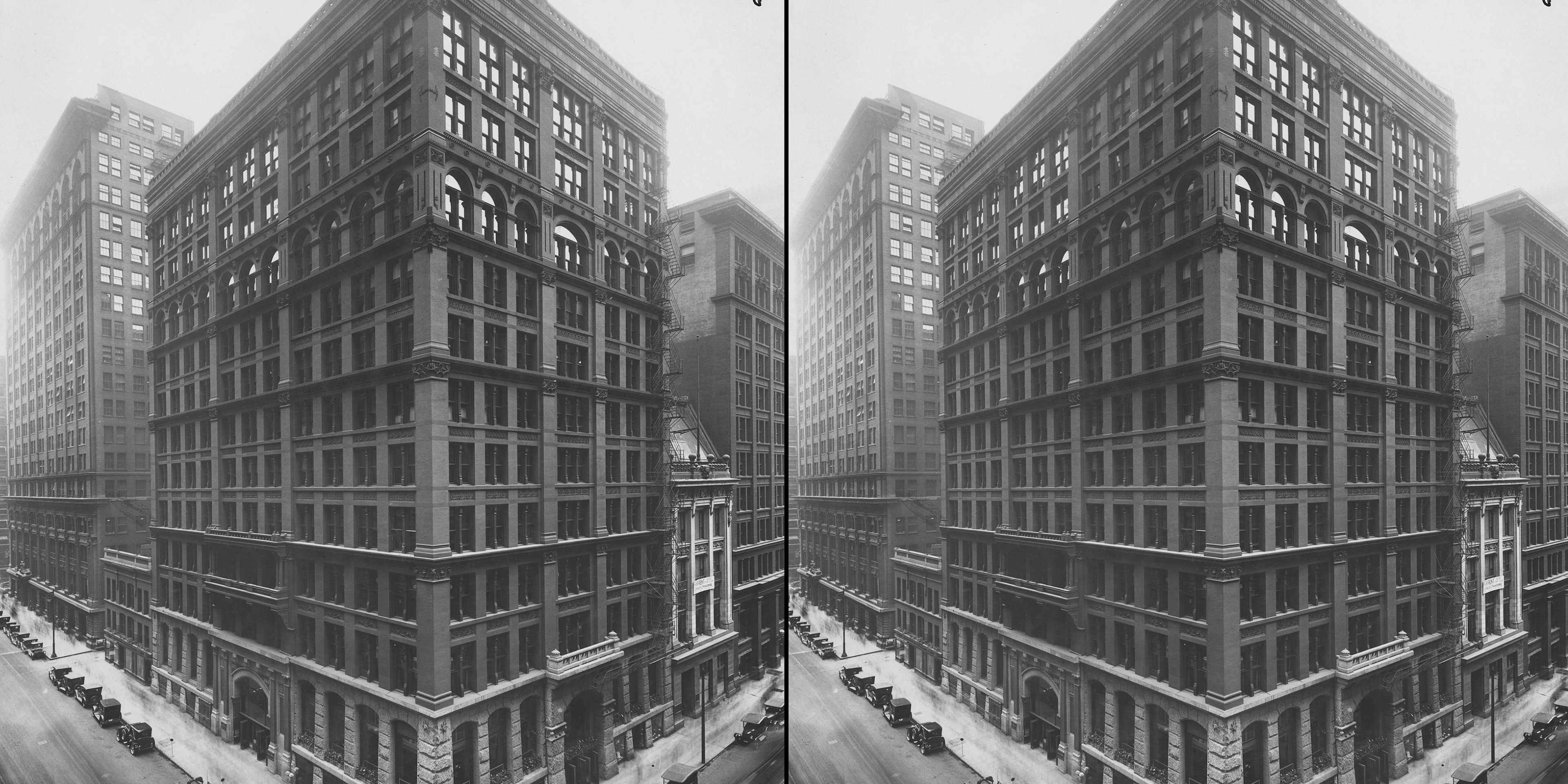 Exterior of the Home Insurance Building, widely considered to be the world's first modern skyscraper, Chicago, 1926. It was designed by William Le Baron Jenney and had an interior metal frame to support its weight. The building was demolished in 1931.