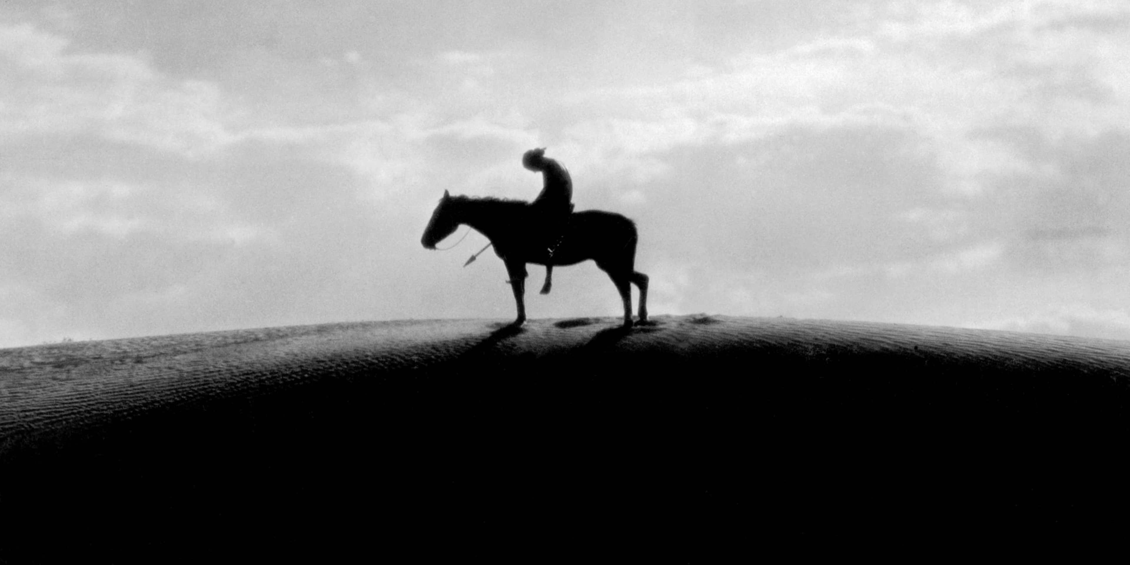 A photographer's interpretation of James Fraser's classic sculpture, the 'End of the Trail,' circa 1915. (Credit: Underwood Archives/Getty Images)