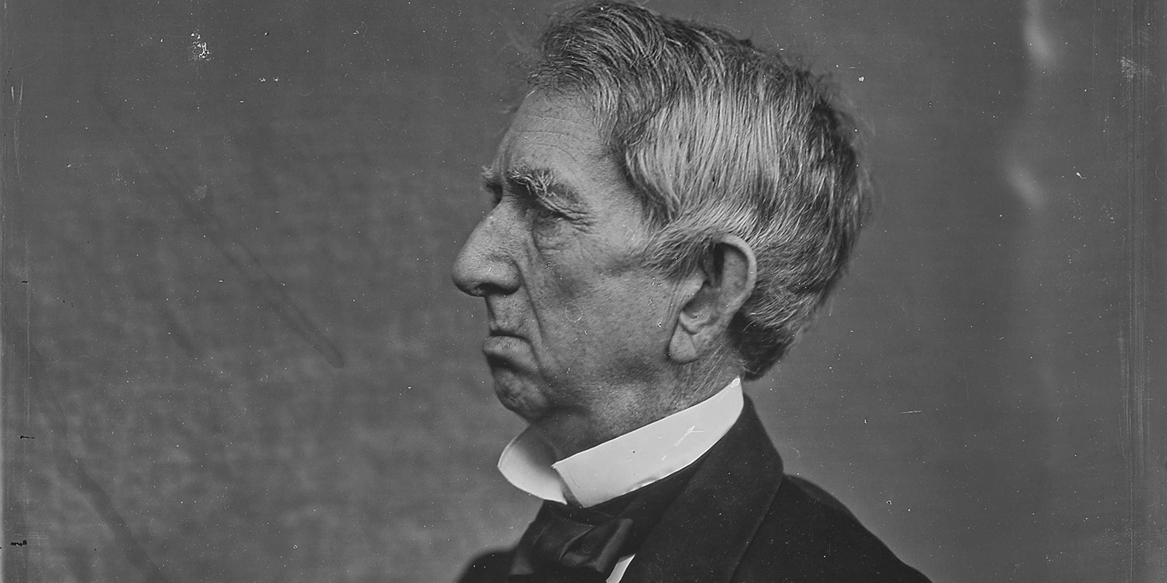 Portrait of former U.S. Secretary of State William H. Seward seated in profile, 1863. 