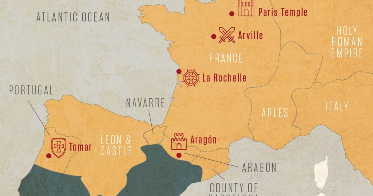 Map: Top Templar Sites in Western Europe | HISTORY