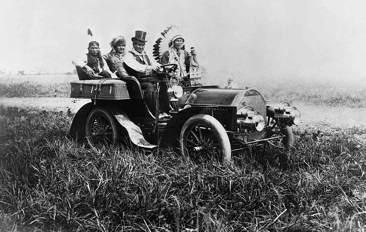 Apache Leader Geronimo driving a Ford