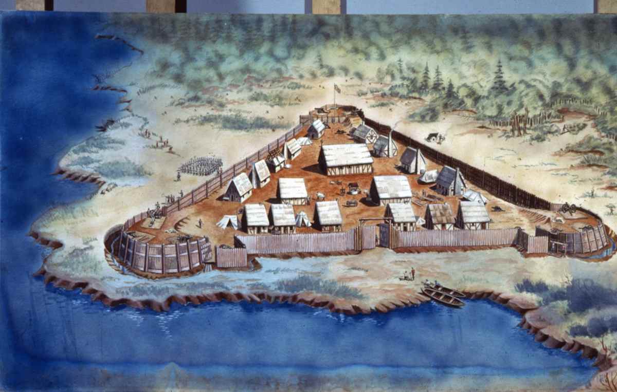 Circa 1608, Jamestown Fort in Virginia, one of the earliest settlements in North America. (Photo by MPI/Getty Images)