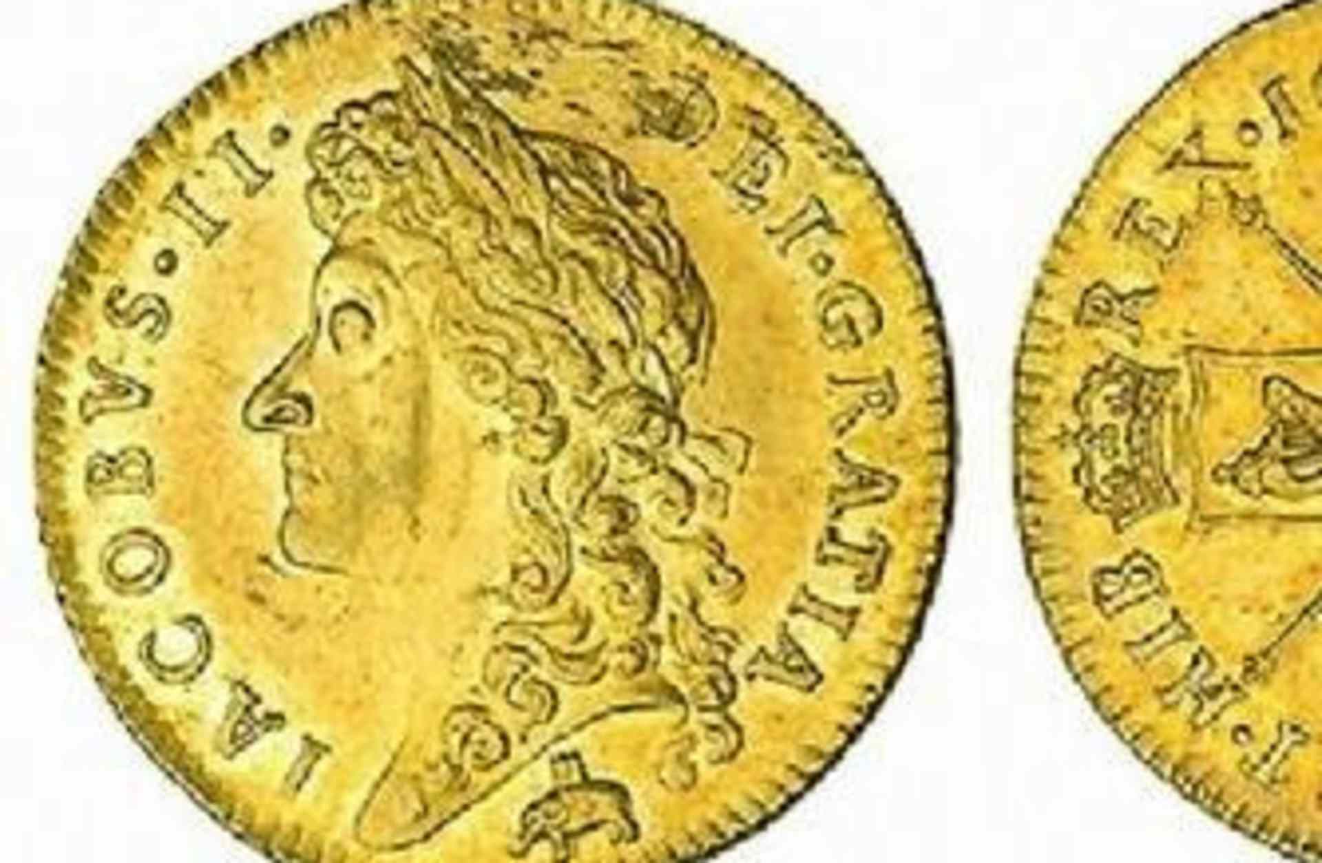 1686 guinea showing the Royal African Company logo. (Credit: Public Domain)