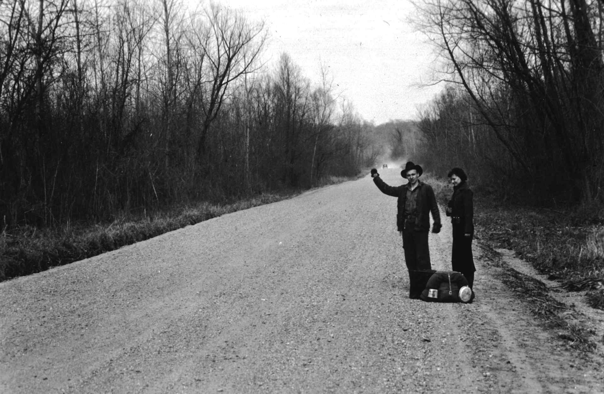 Hitching a Ride, circa 1936.